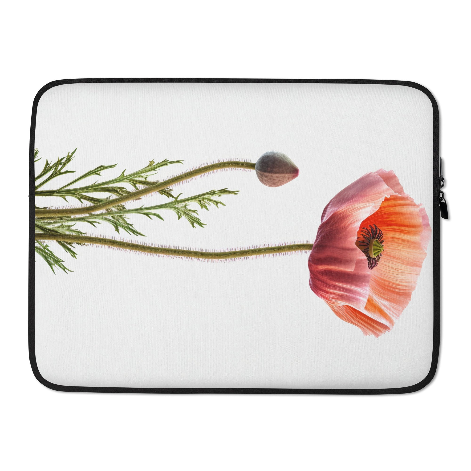 Alpine Poppy Flower Laptop Sleeve by Visual Verse - Image 1