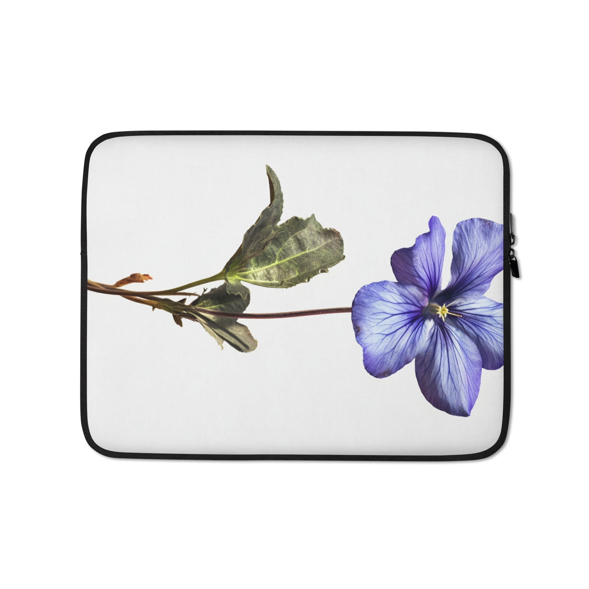 Alpine Violet Flower Laptop Sleeve by Visual Verse - Image 2