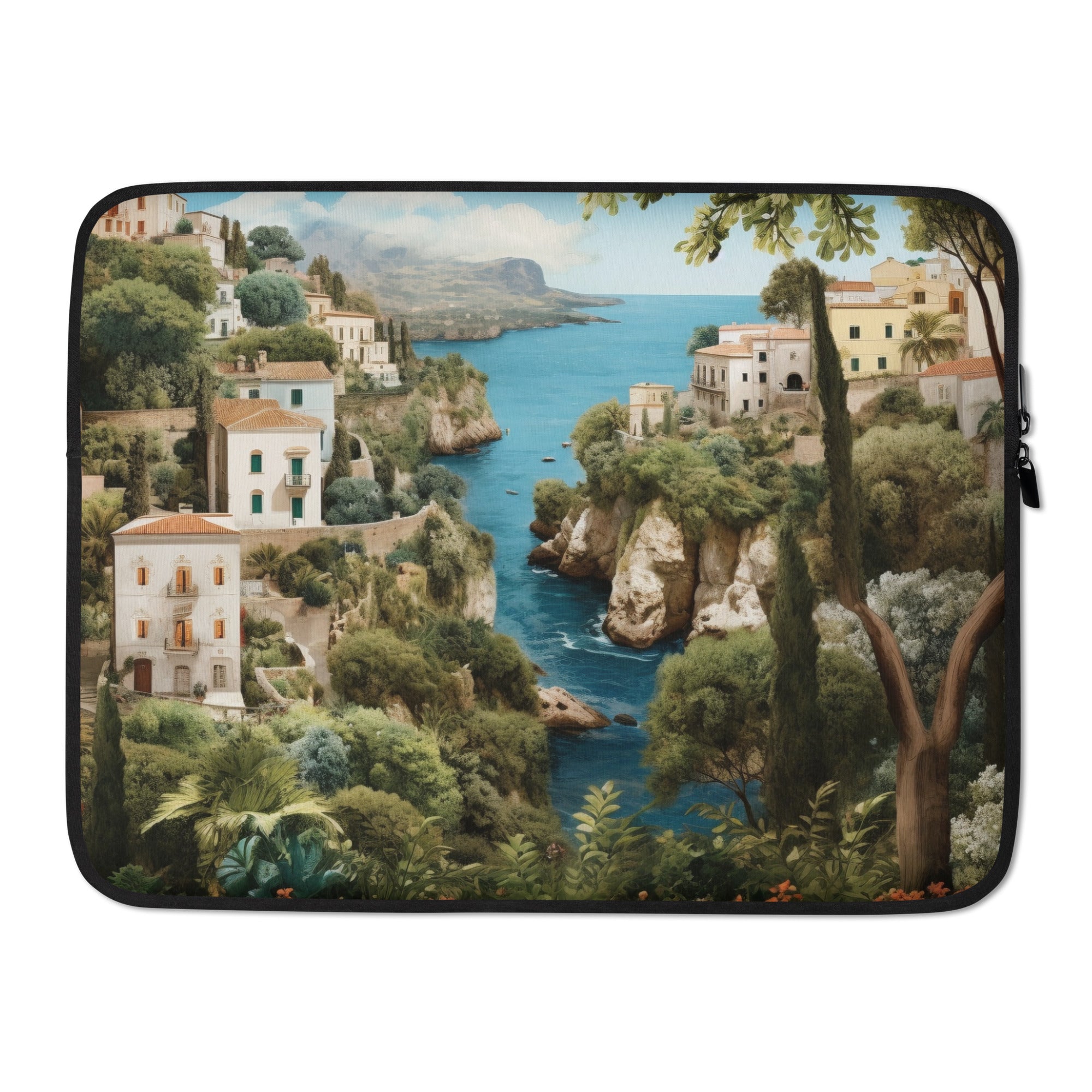 Amalfi Coast Italy Laptop Sleeve by Visual Verse - Image 1