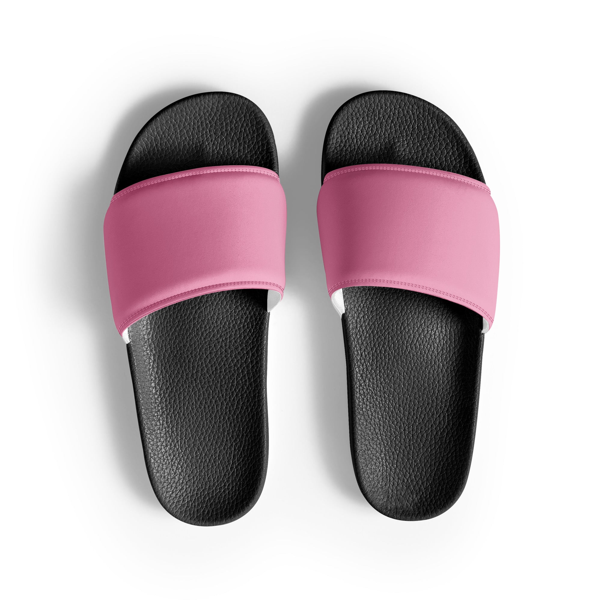 Amaranth Pink Color Men's Slides by Visual Verse - Image 1