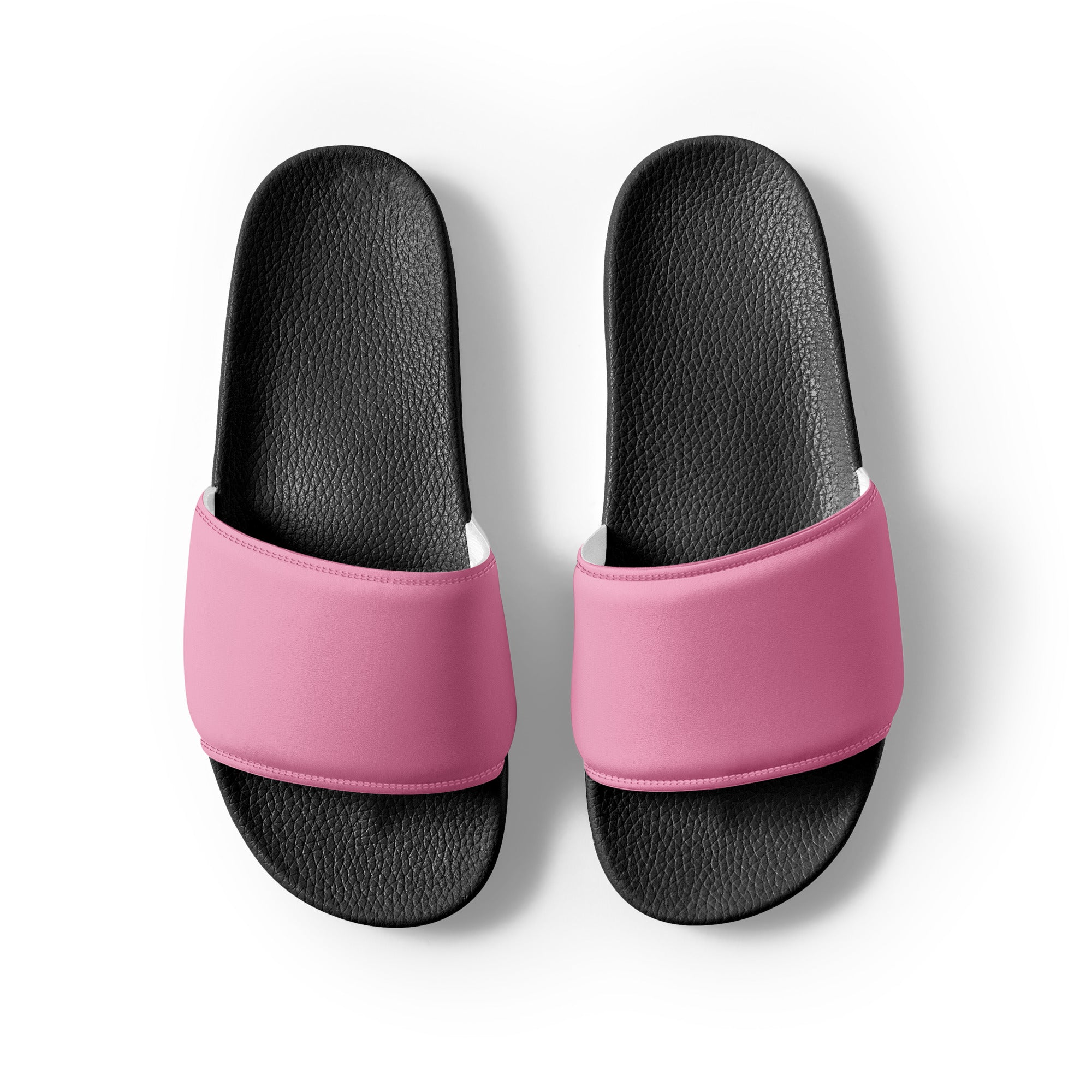 Amaranth Pink Color Men's Slides by Visual Verse - Image 2