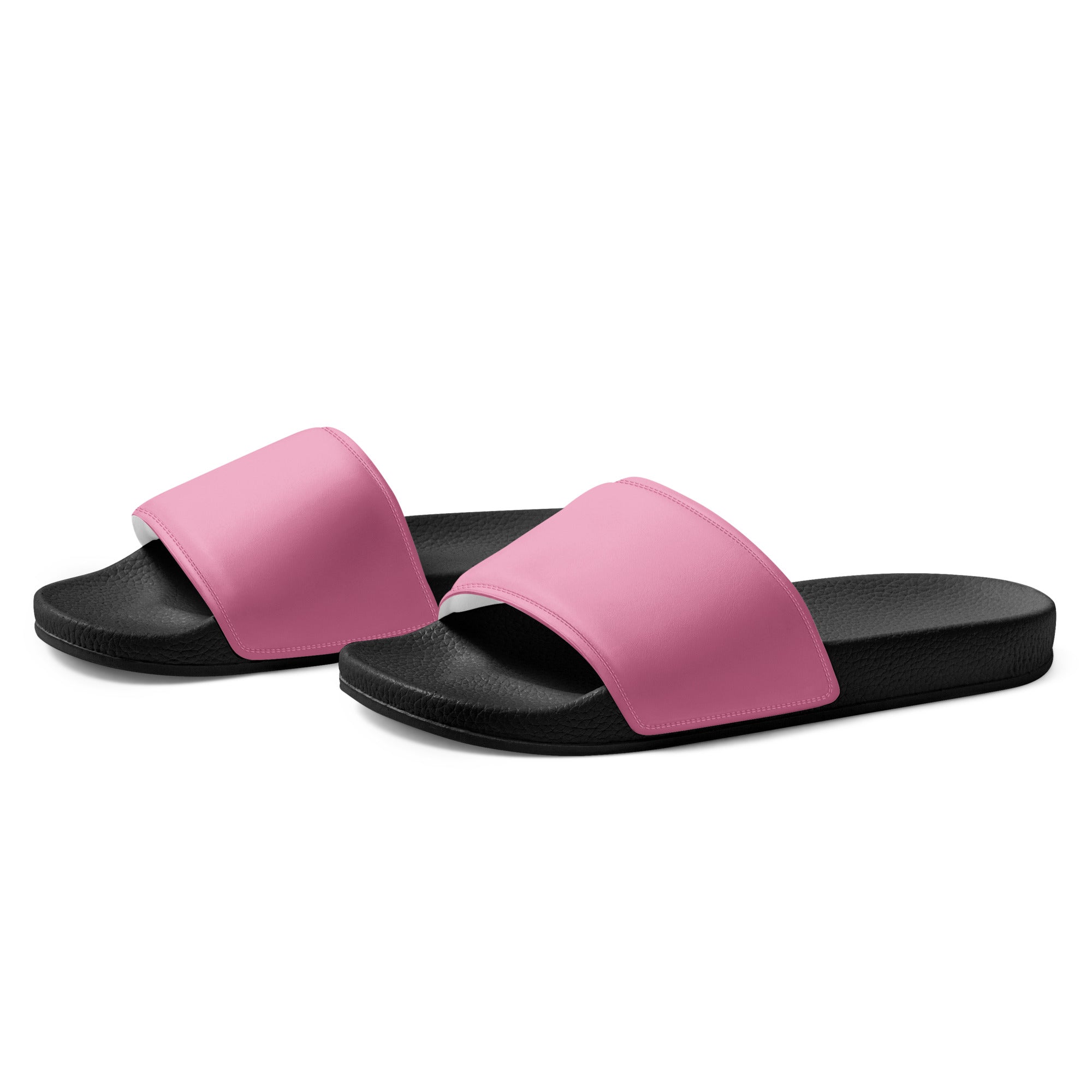 Amaranth Pink Color Men's Slides by Visual Verse - Image 3