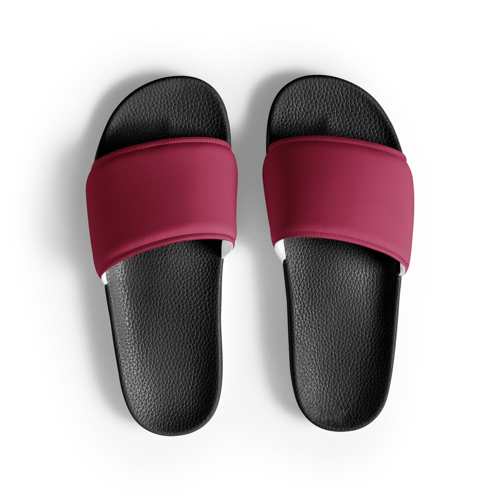 Amaranth Purple Color Men's Slides by Visual Verse - Image 1