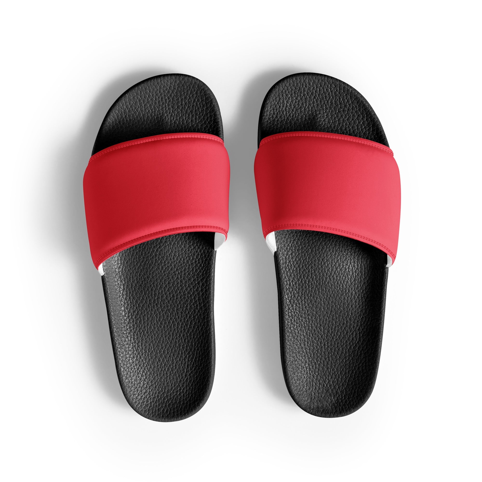 Amaranth Red Color Men's Slides by Visual Verse - Image 1