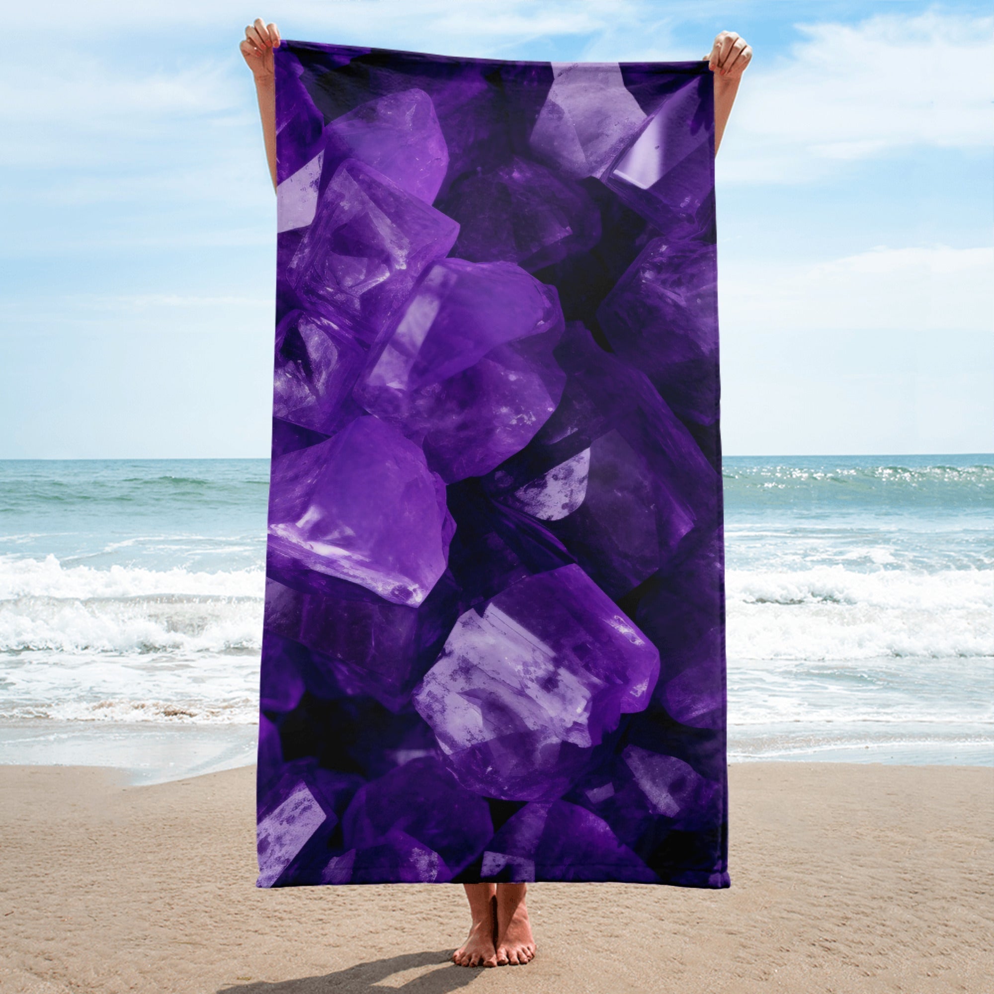 Amethyst Rock Beach Towel by Visual Verse - Image 1