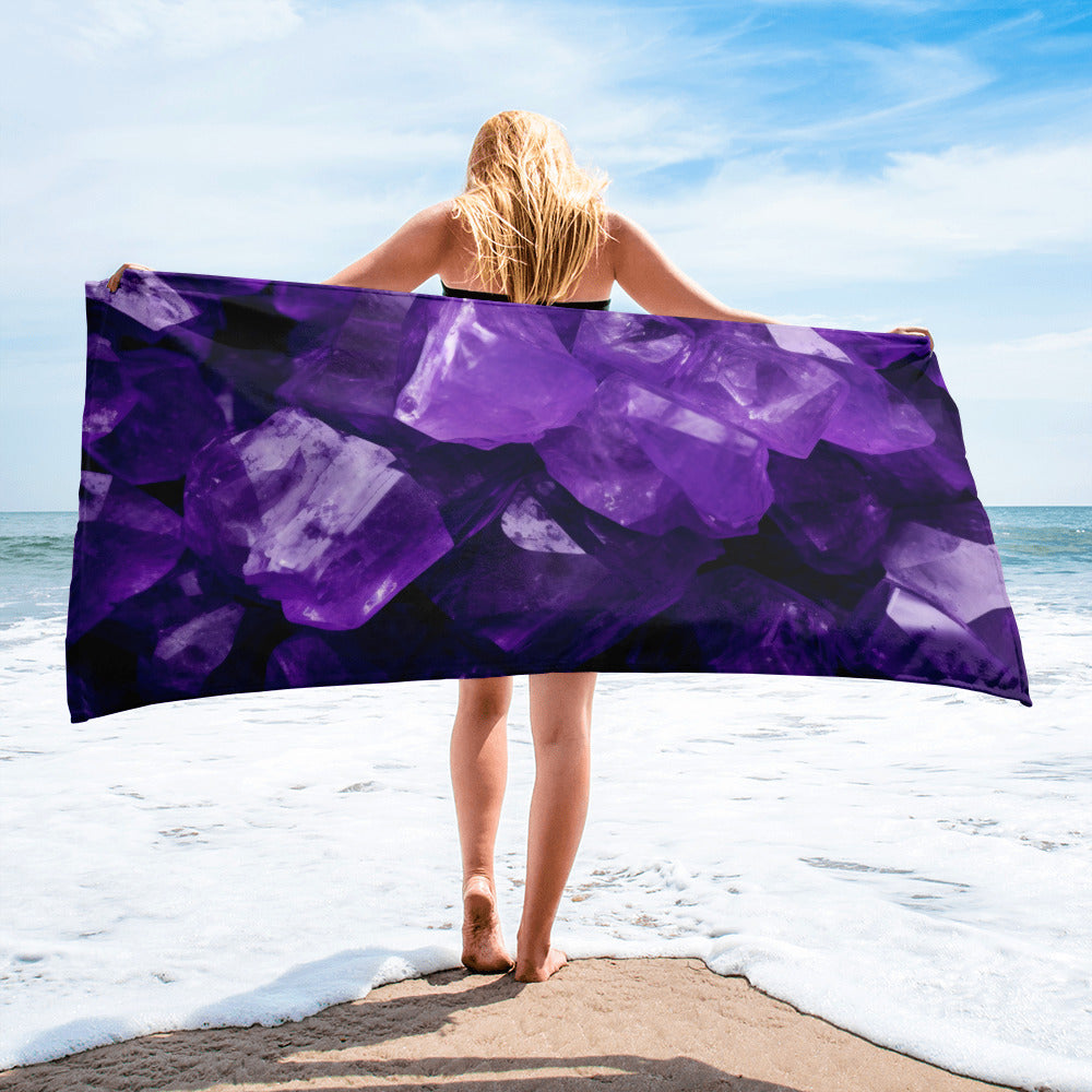 Amethyst Rock Beach Towel by Visual Verse - Image 2