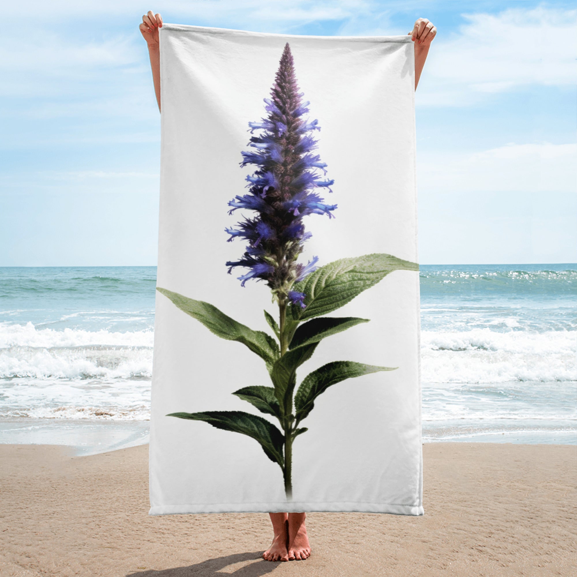 Anise Hyssop Flower Beach Towel by Visual Verse - Image 1