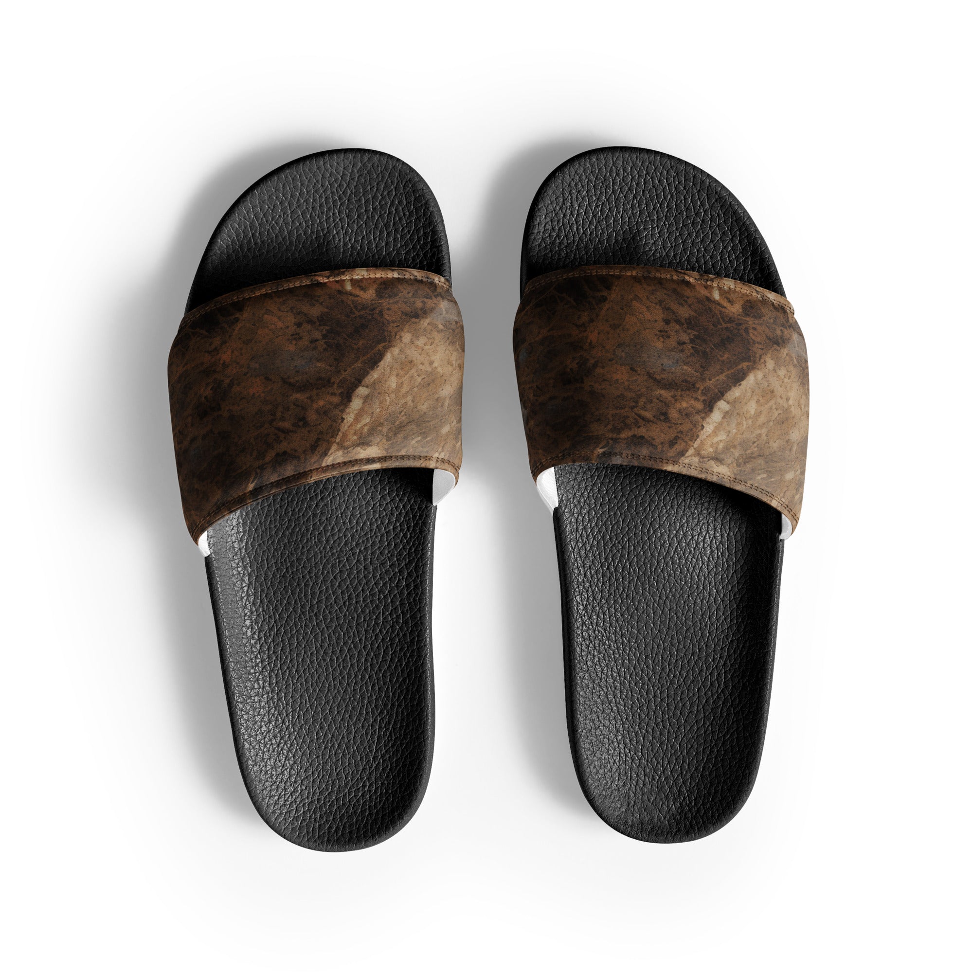 Antique Brown Granite Men's Slides by Visual Verse - Image 1