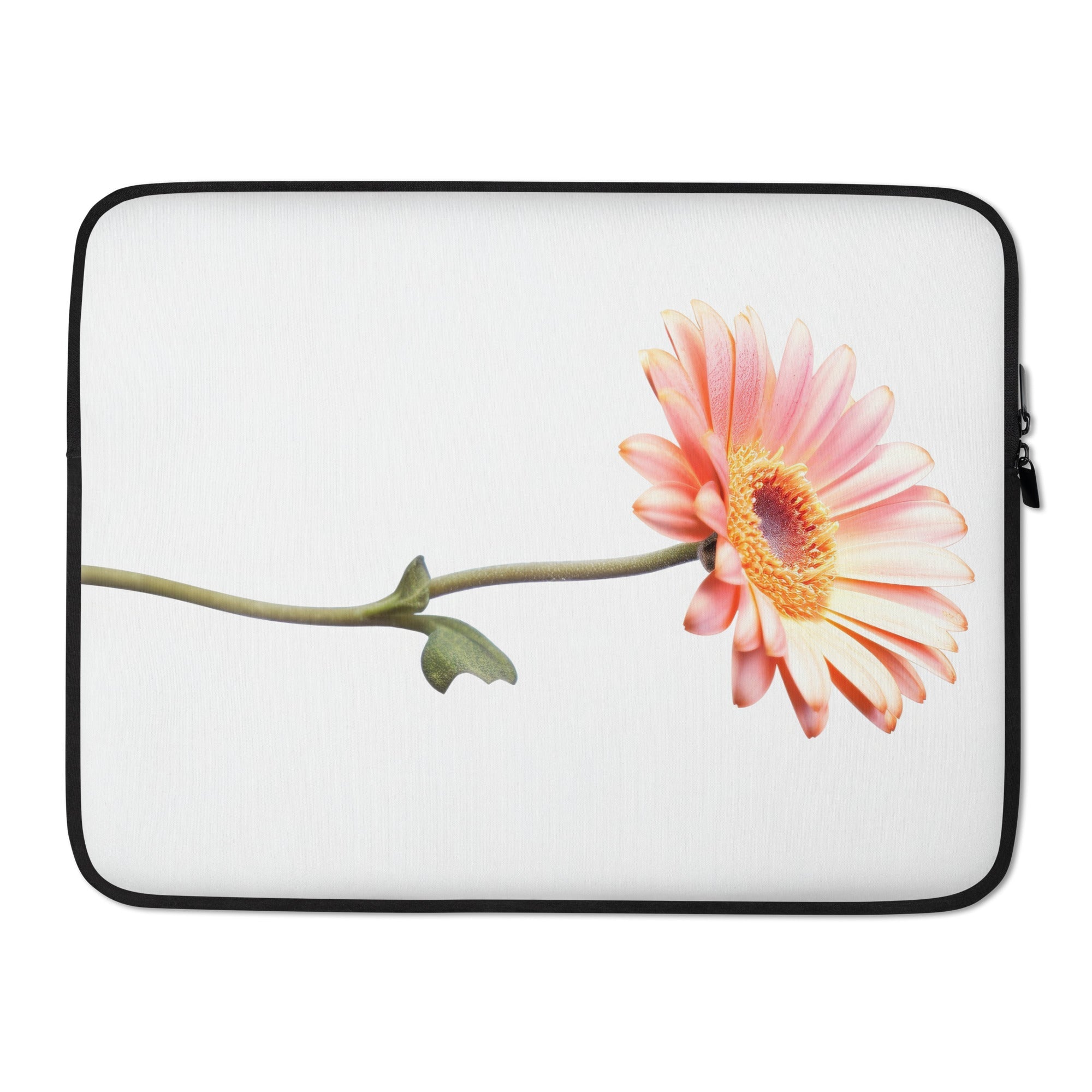 Apricot Daisy Flower Laptop Sleeve by Visual Verse - Image 1