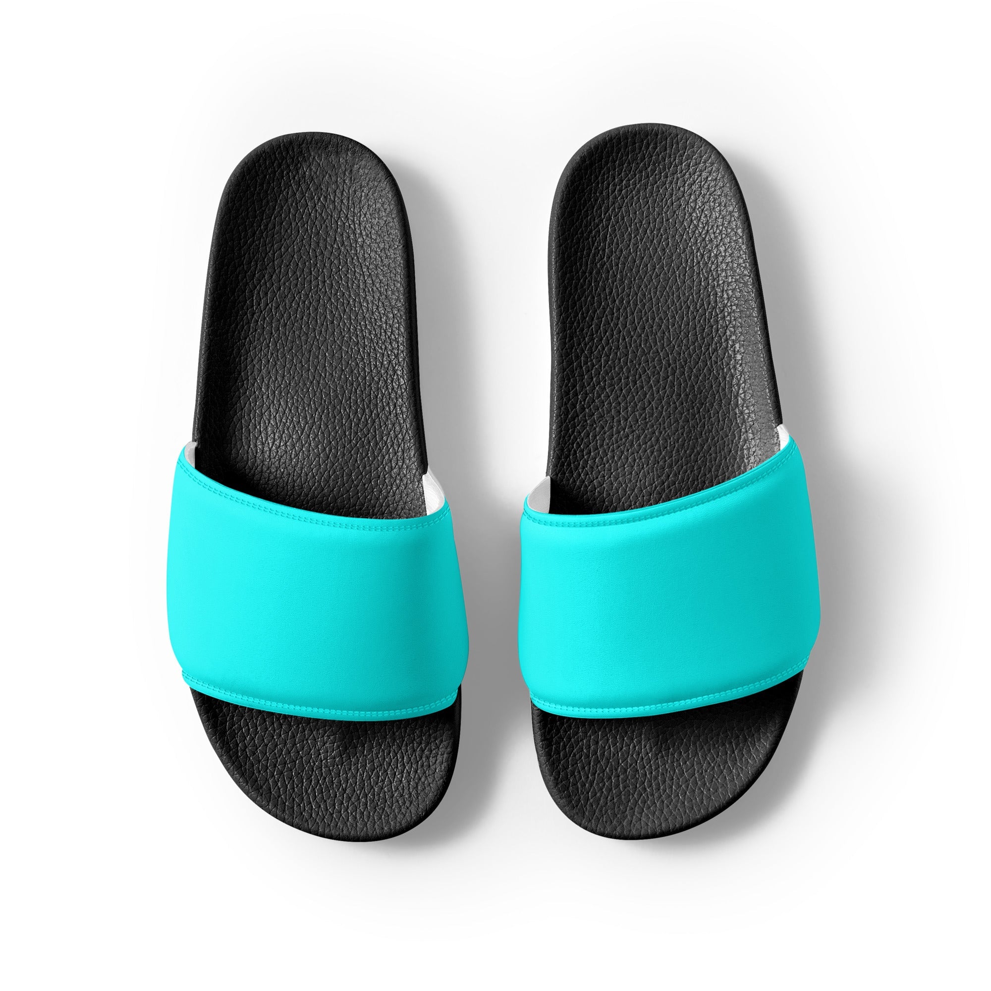 Aqua Color Men's Slides by Visual Verse - Image 2