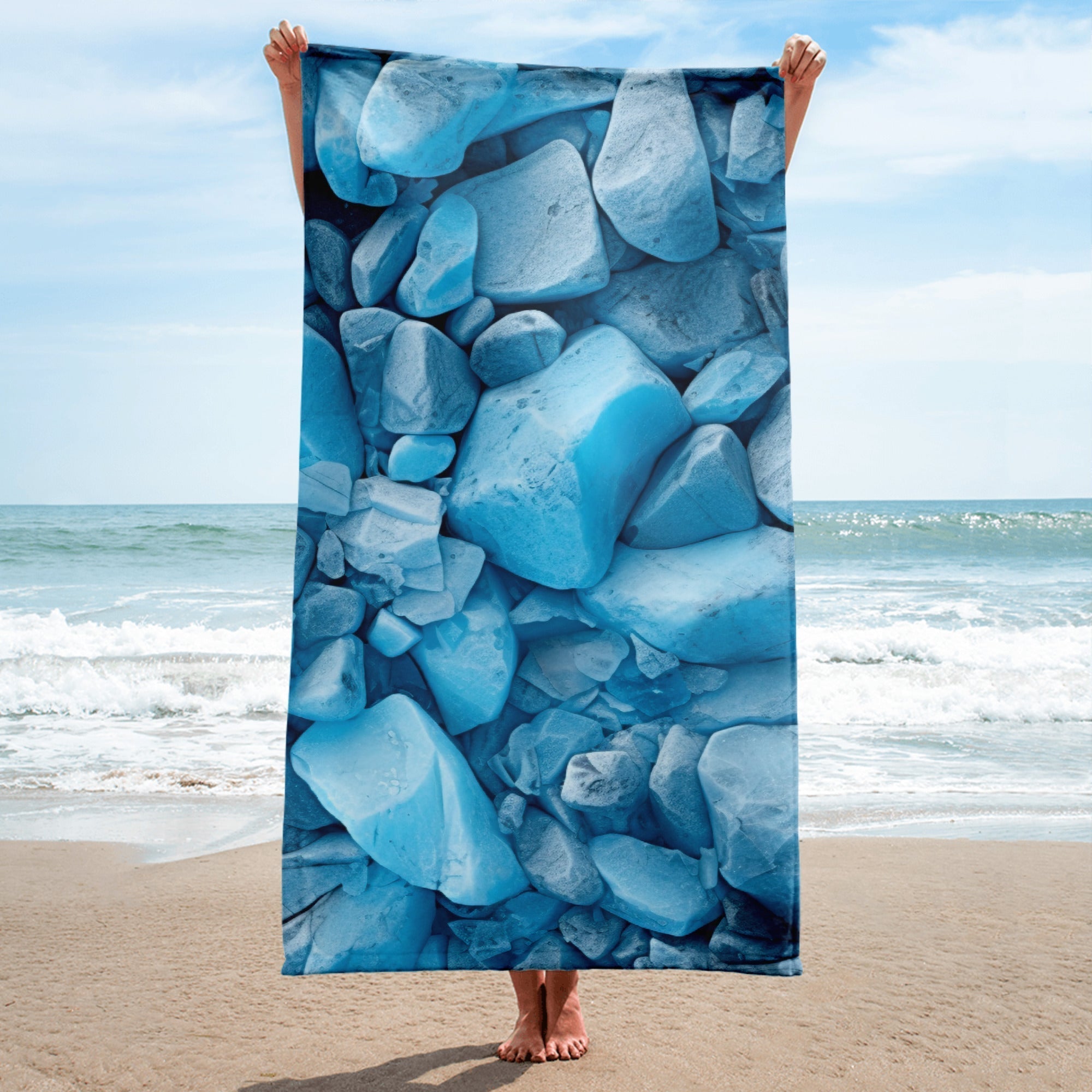 Aquamarine Rock Beach Towel by Visual Verse - Image 1