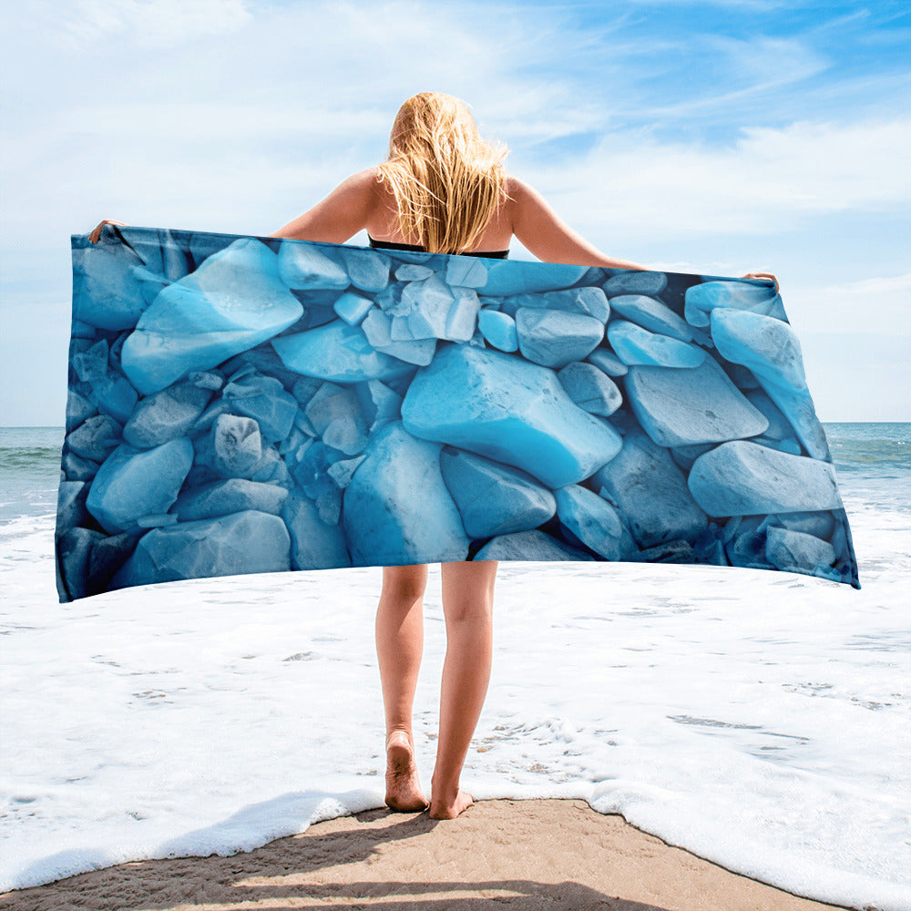 Aquamarine Rock Beach Towel by Visual Verse - Image 2