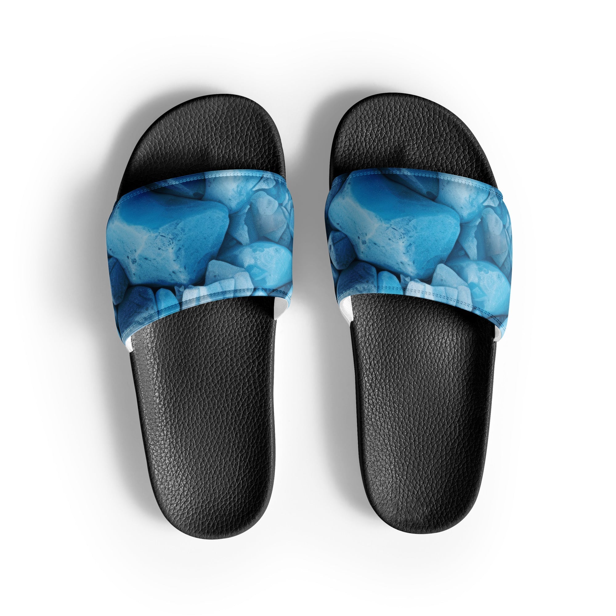 Aquamarine Rock Men's Slides by Visual Verse - Image 1