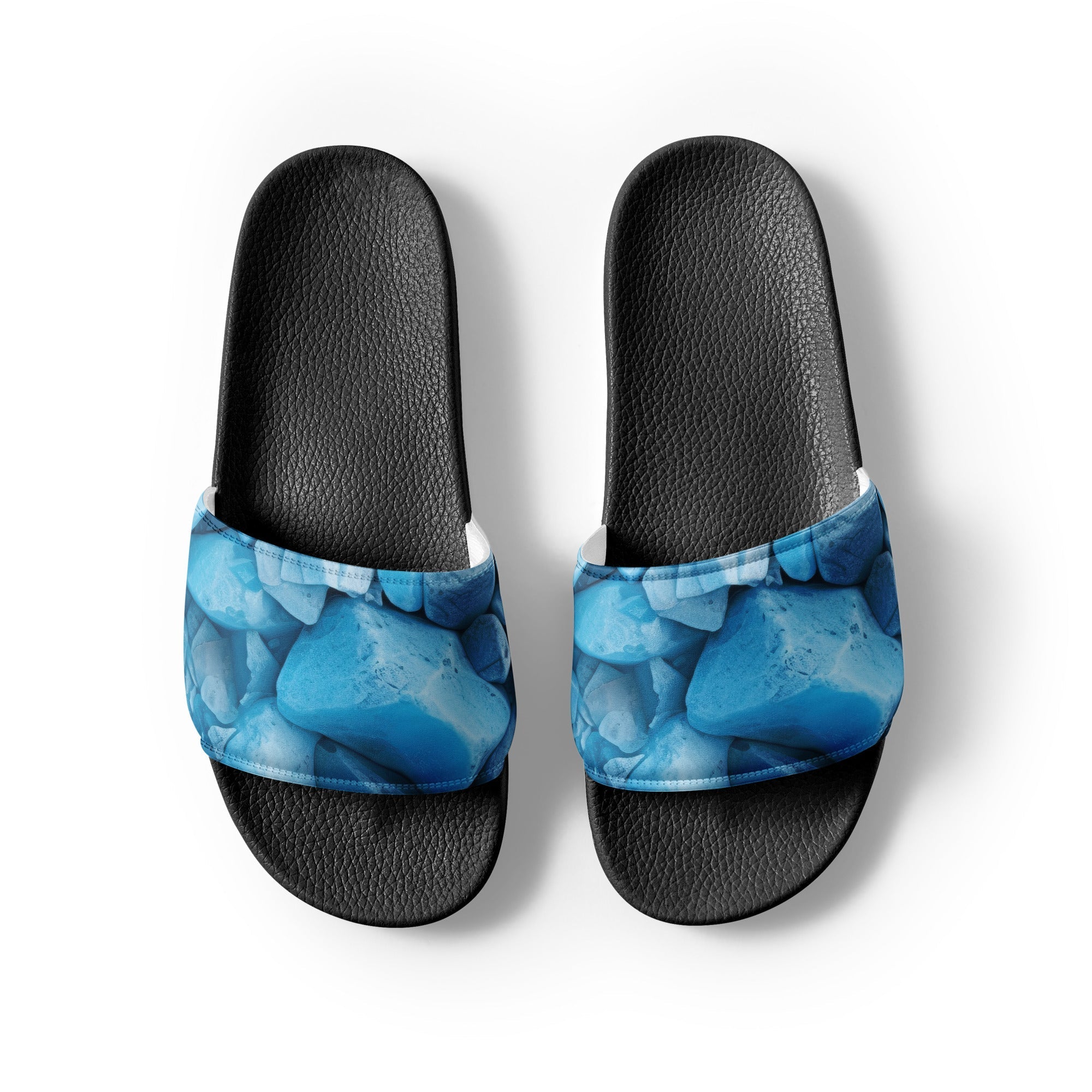 Aquamarine Rock Men's Slides by Visual Verse - Image 2