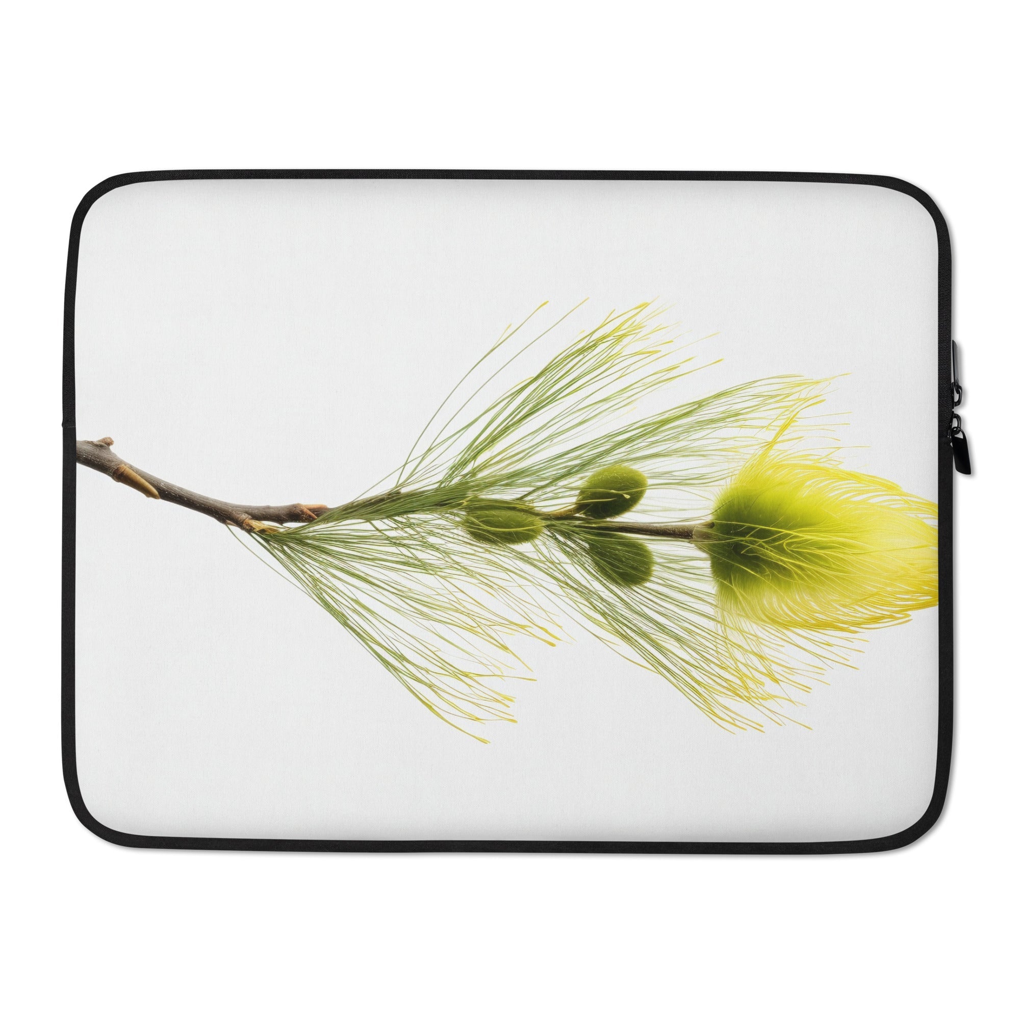 Arctic Willow Flower Laptop Sleeve by Visual Verse - Image 1