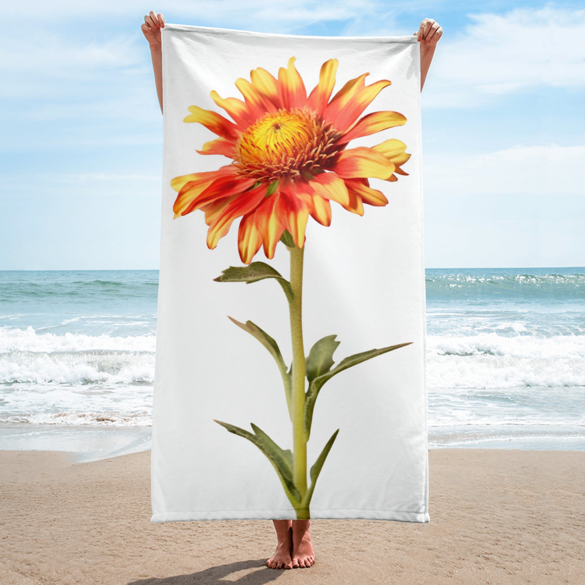 Arizona Sun Gaillardia Flower Beach Towel by Visual Verse - Image 1