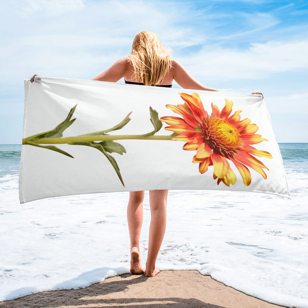 Arizona Sun Gaillardia Flower Beach Towel by Visual Verse - Image 2