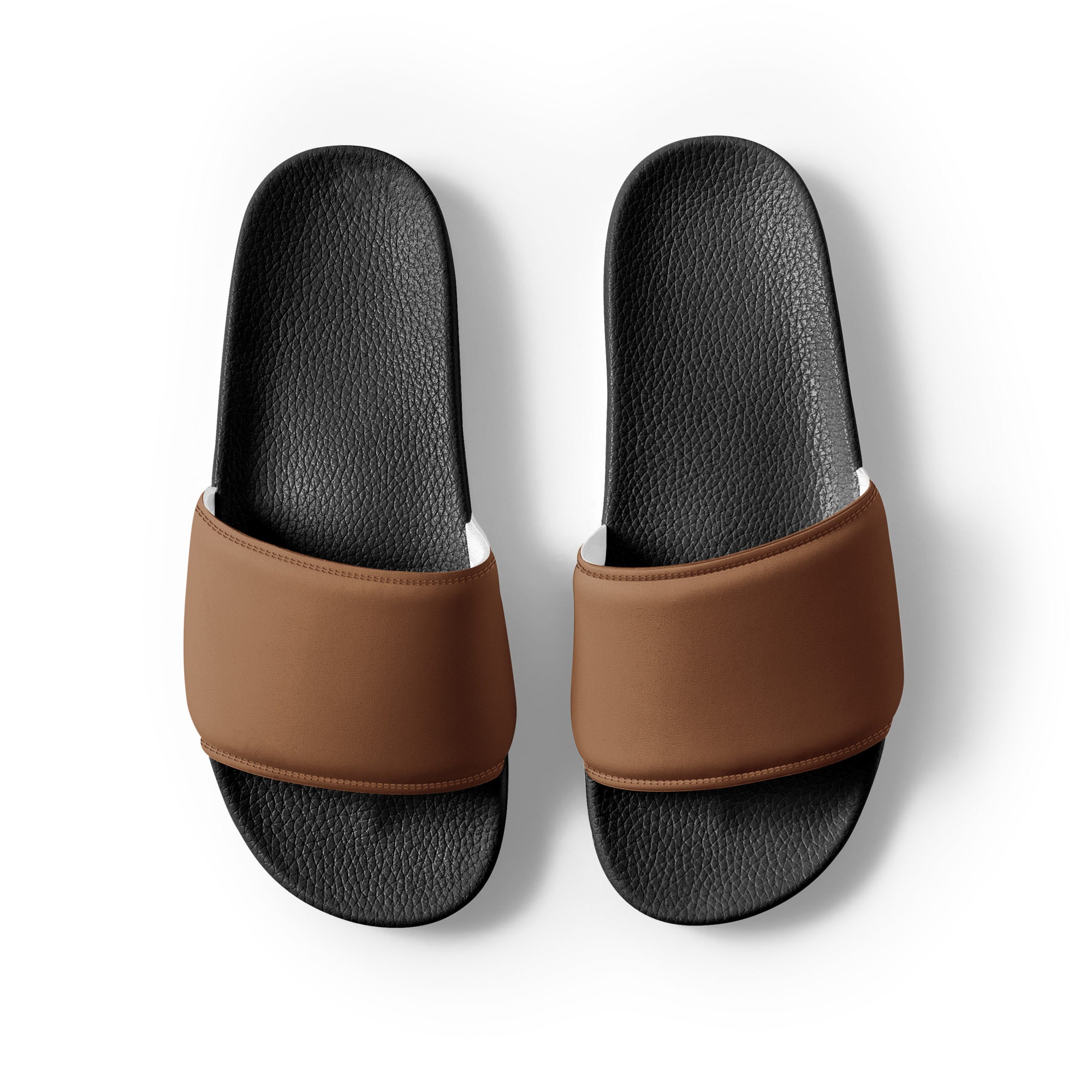 Ash Brown Color Men's Slides by Visual Verse - Image 2