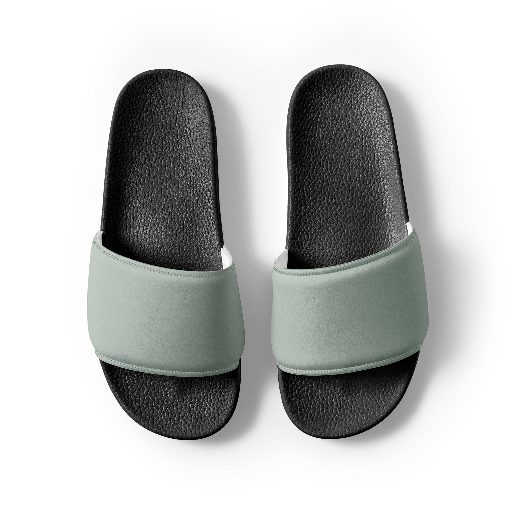 Ash Gray Color Men's Slides by Visual Verse - Image 2