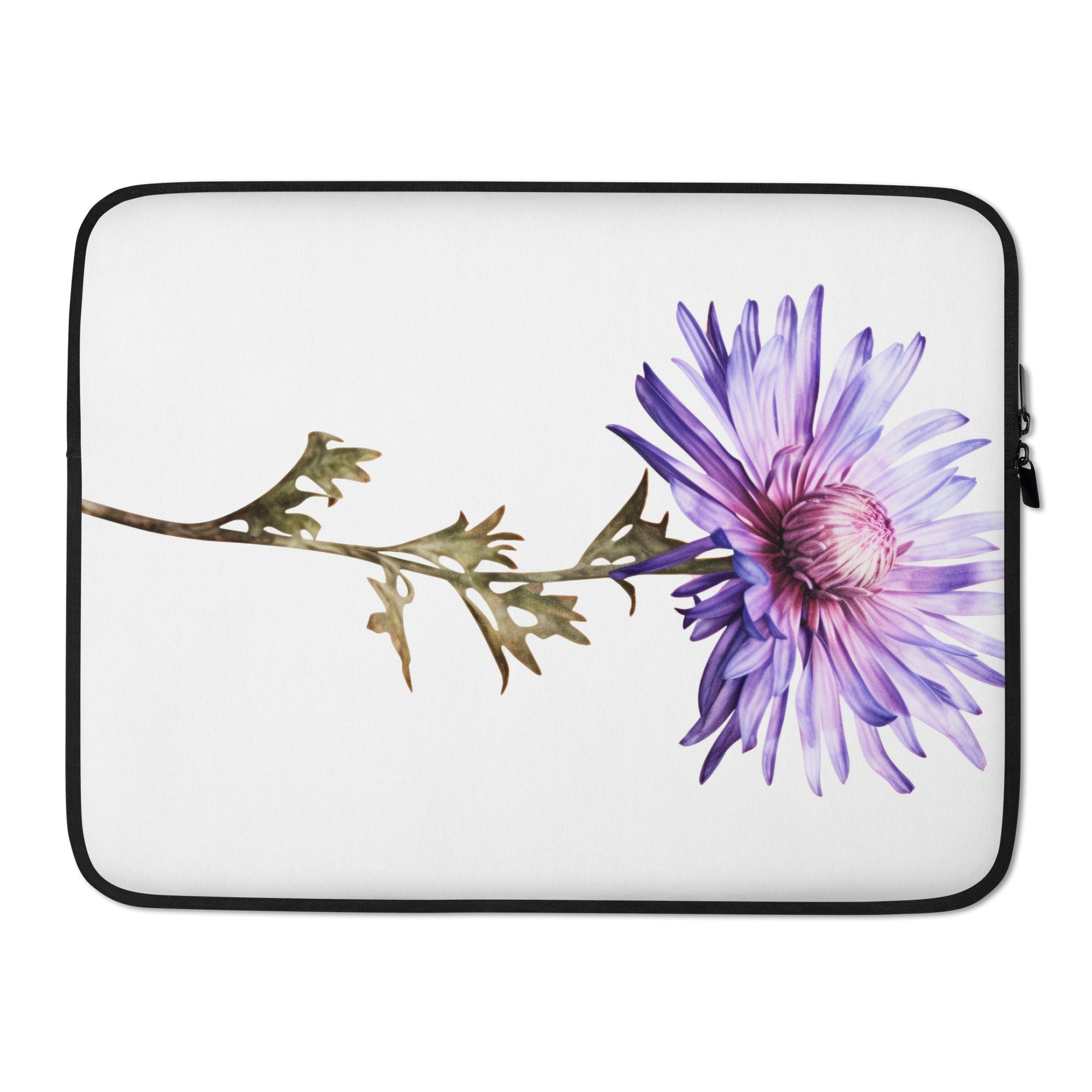 Aster Asteroides Flower Laptop Sleeve by Visual Verse - Image 1