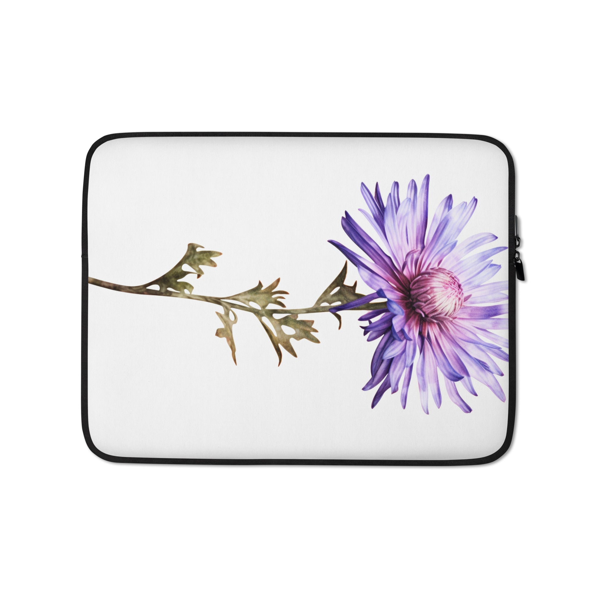 Aster Asteroides Flower Laptop Sleeve by Visual Verse - Image 2