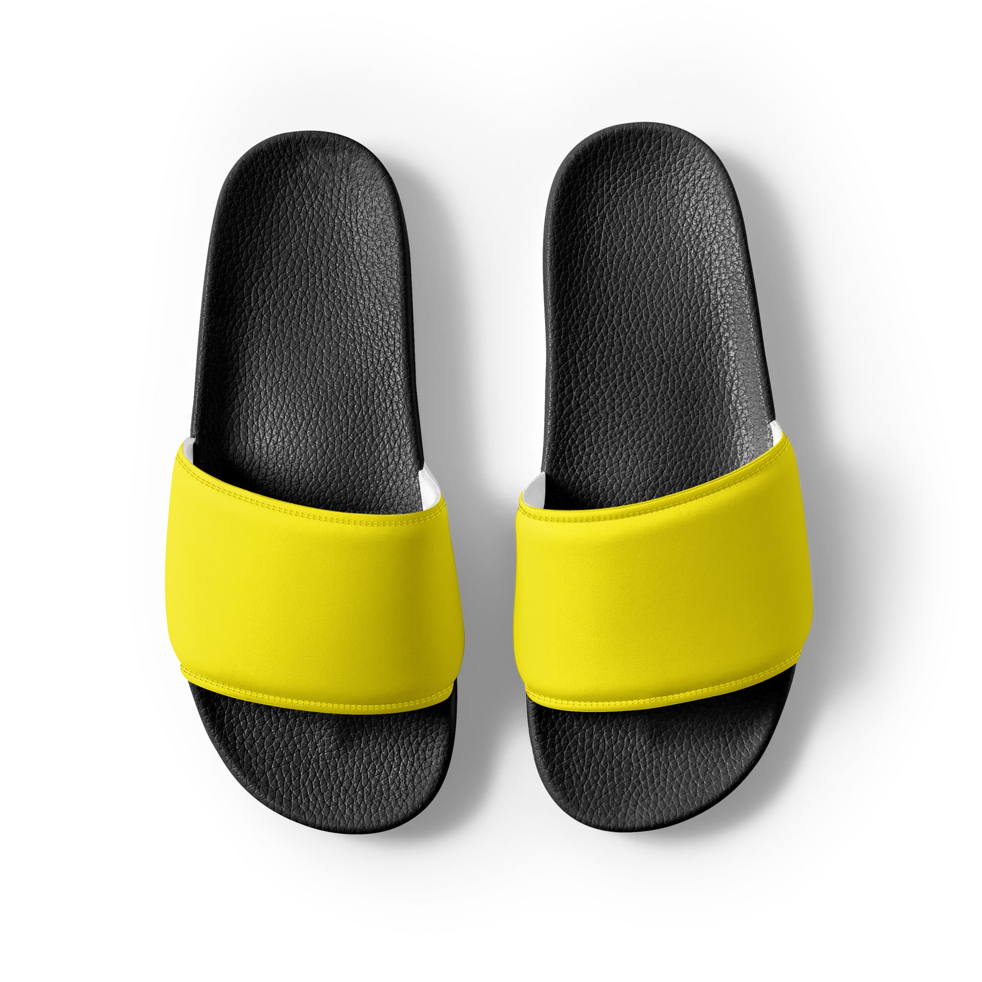 Aureolin Color Men's Slides by Visual Verse - Image 2