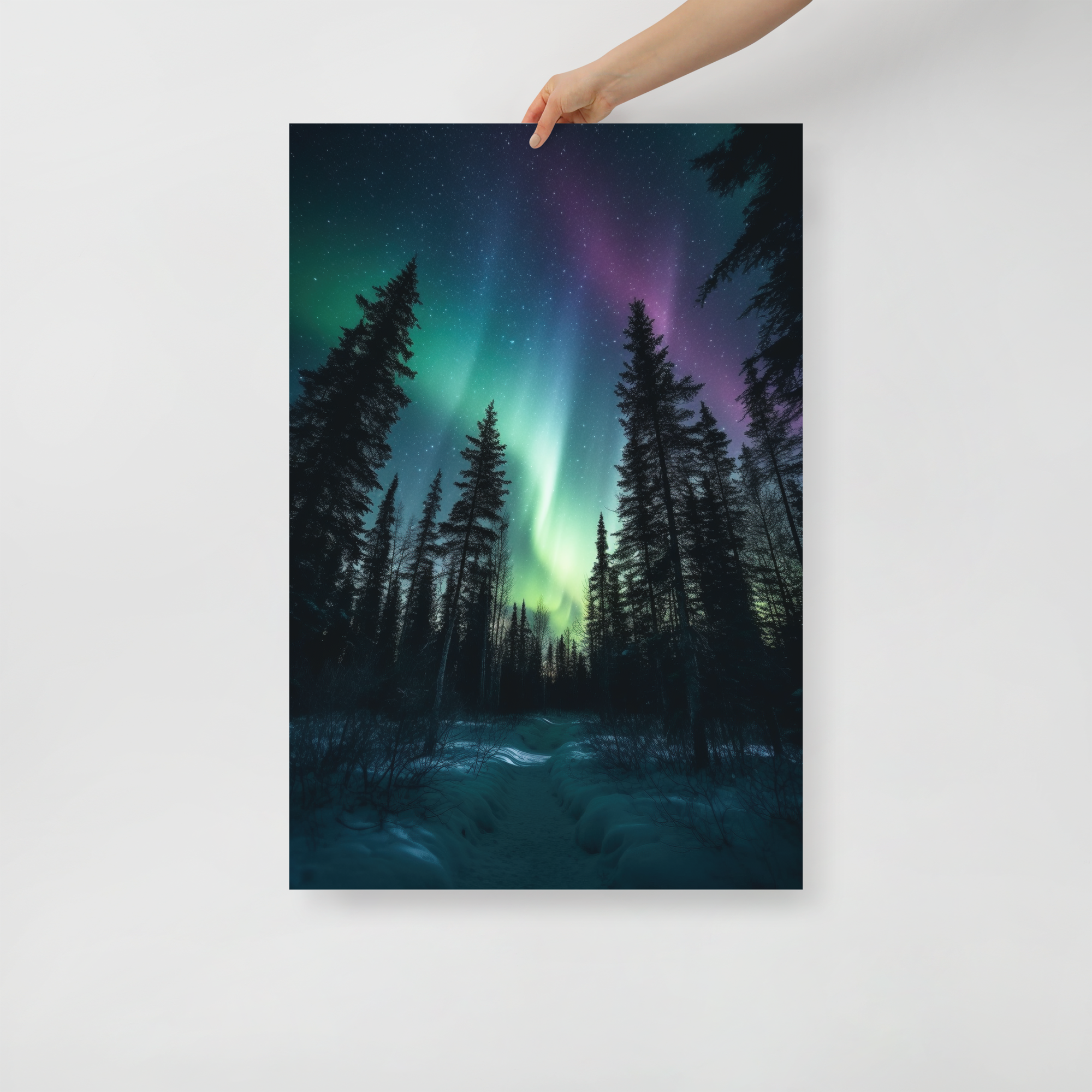 Aurora Borealis Celestial Dance Art Poster by Visual Verse - Image 1