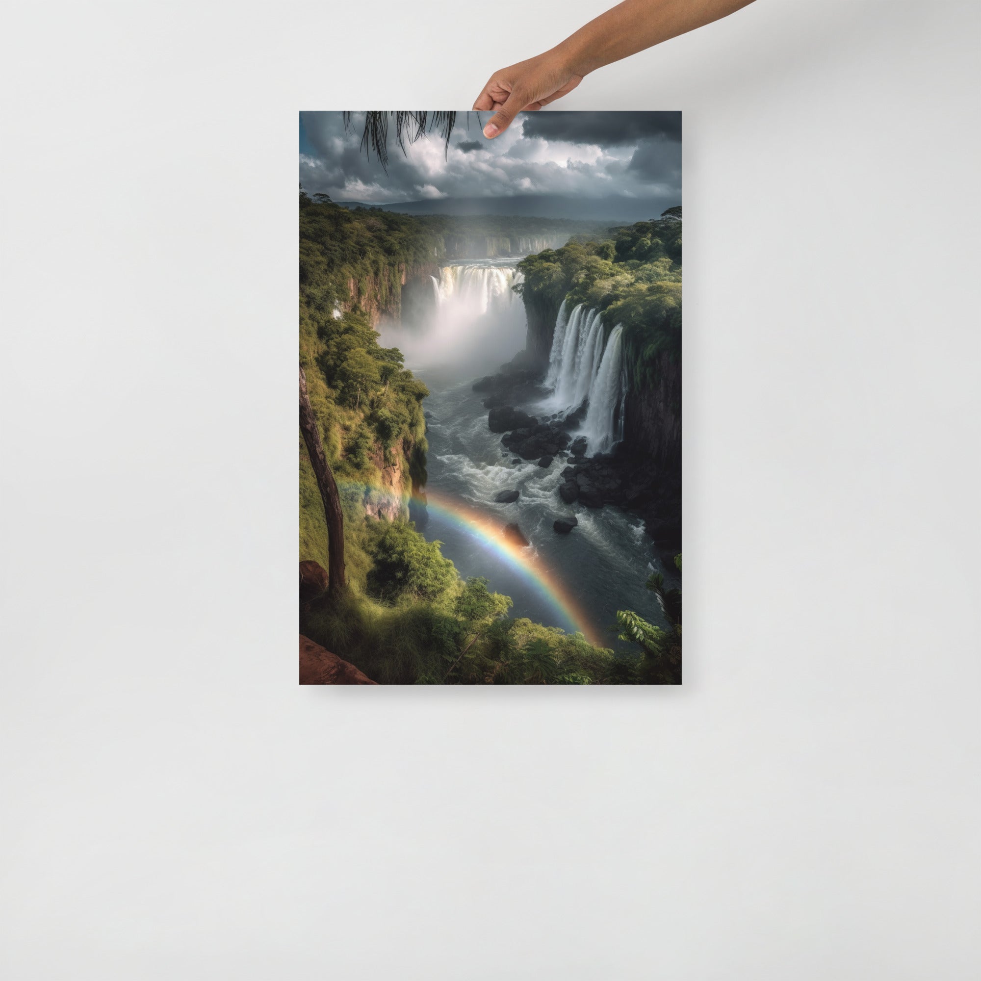 Awe-Inspiring Waterfall Cascade Majesty Art Poster by Visual Verse - Image 2