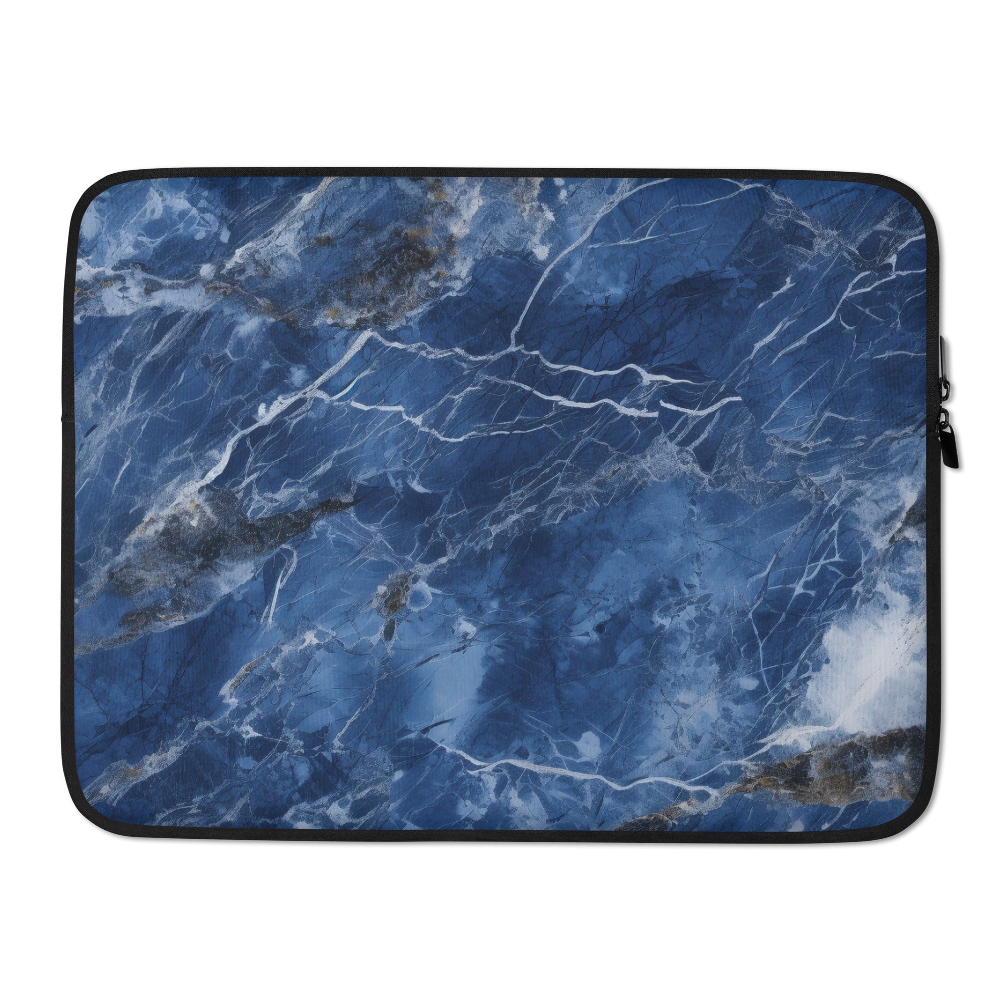 Azul Blue Granite Laptop Sleeve by Visual Verse - Image 1