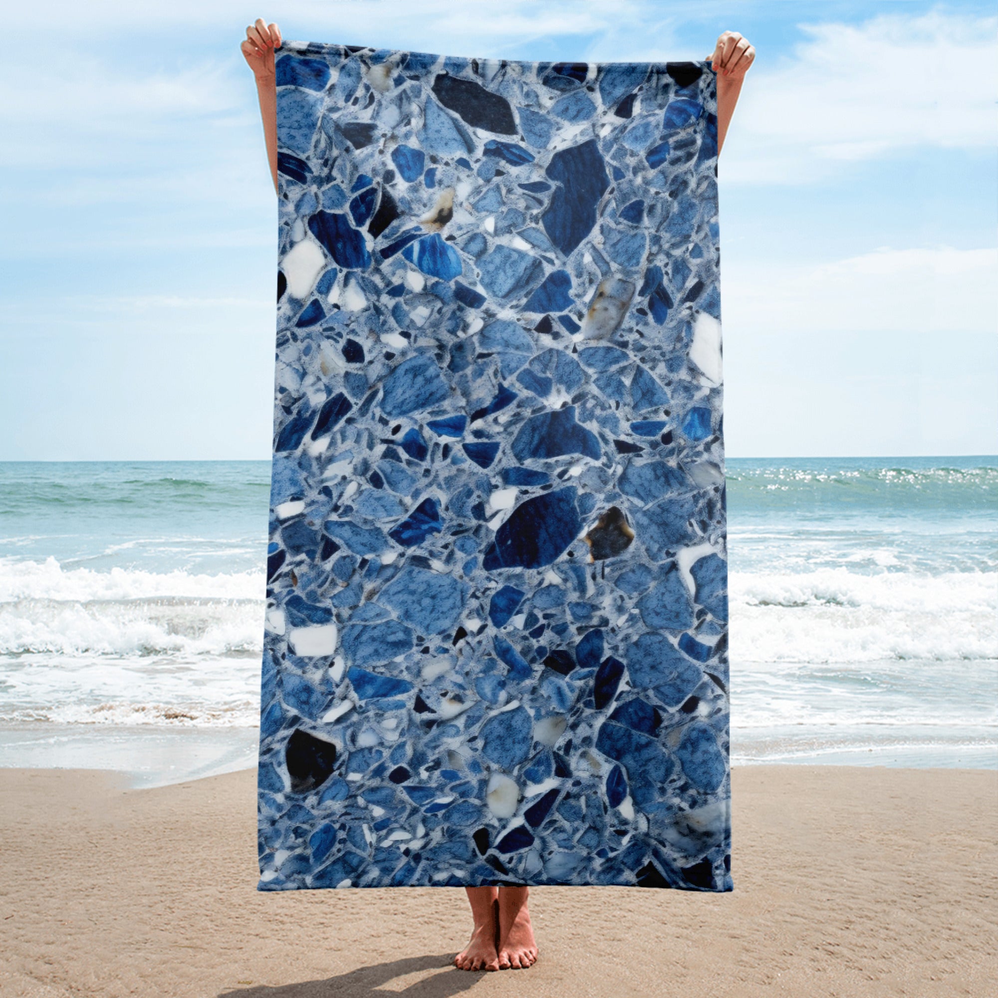 Azul Platino Granite Beach Towel by Visual Verse - Image 1