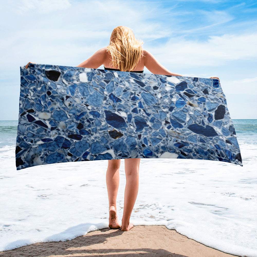 Azul Platino Granite Beach Towel by Visual Verse - Image 2