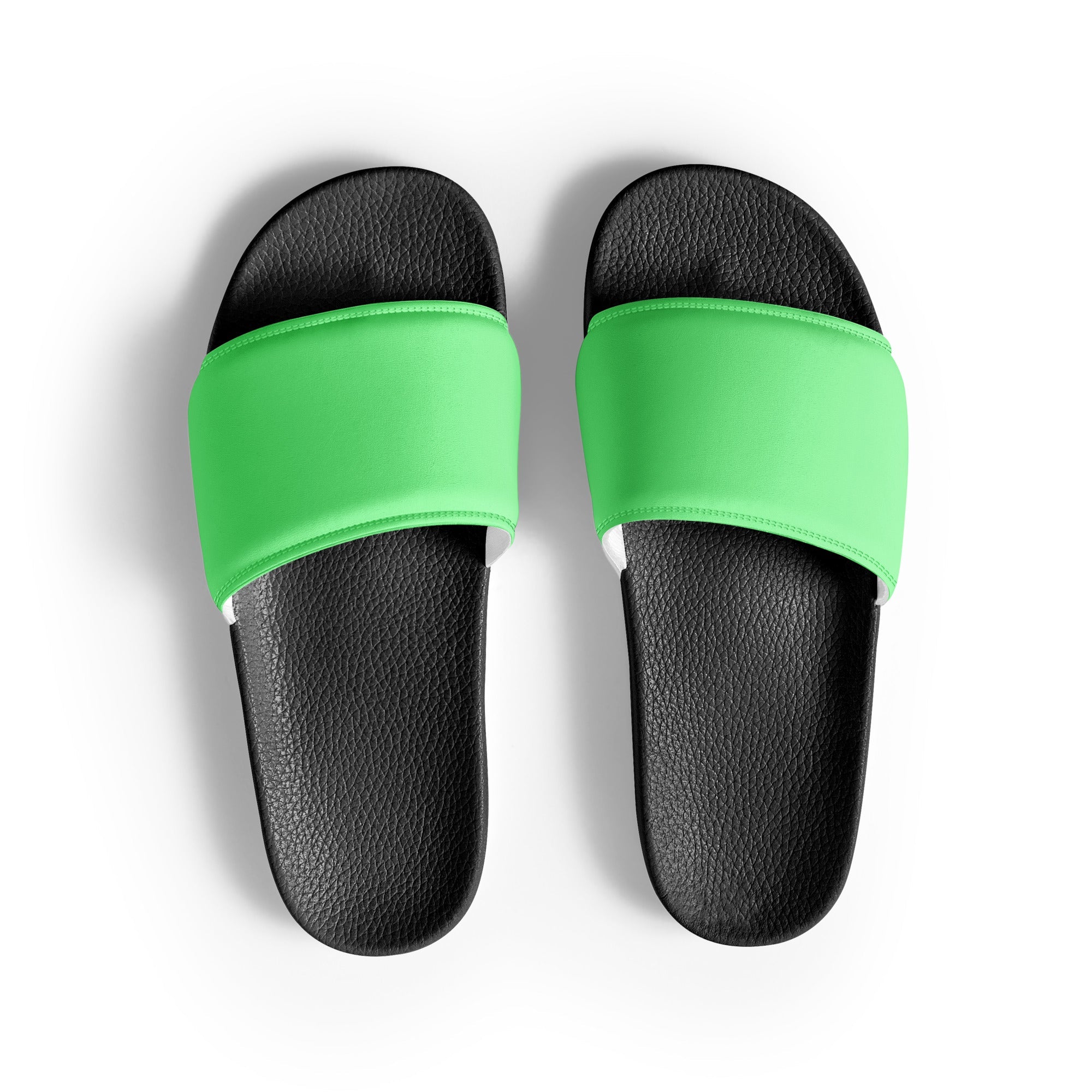 Baby Green Color Men's Slides by Visual Verse - Image 1