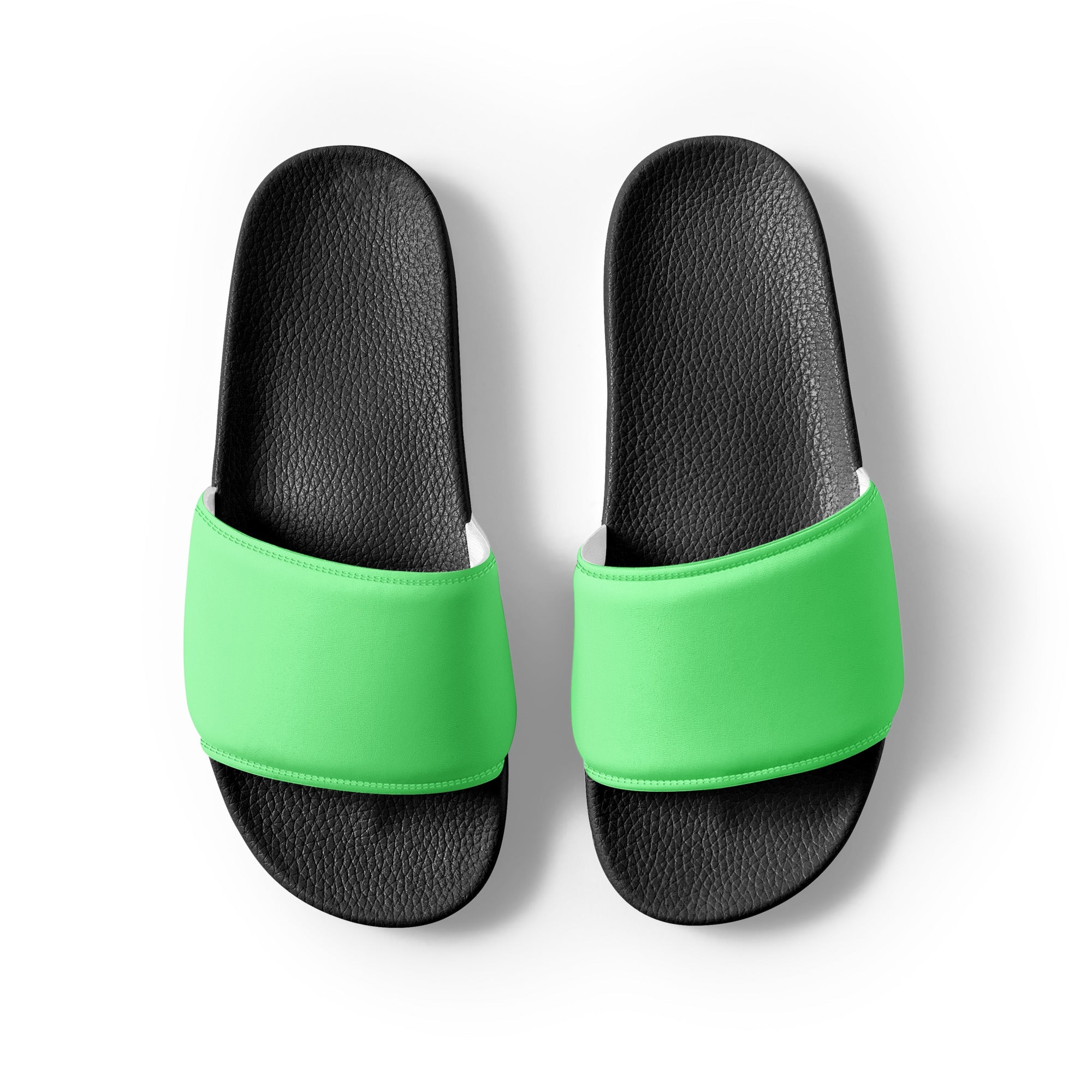 Baby Green Color Men's Slides by Visual Verse - Image 2