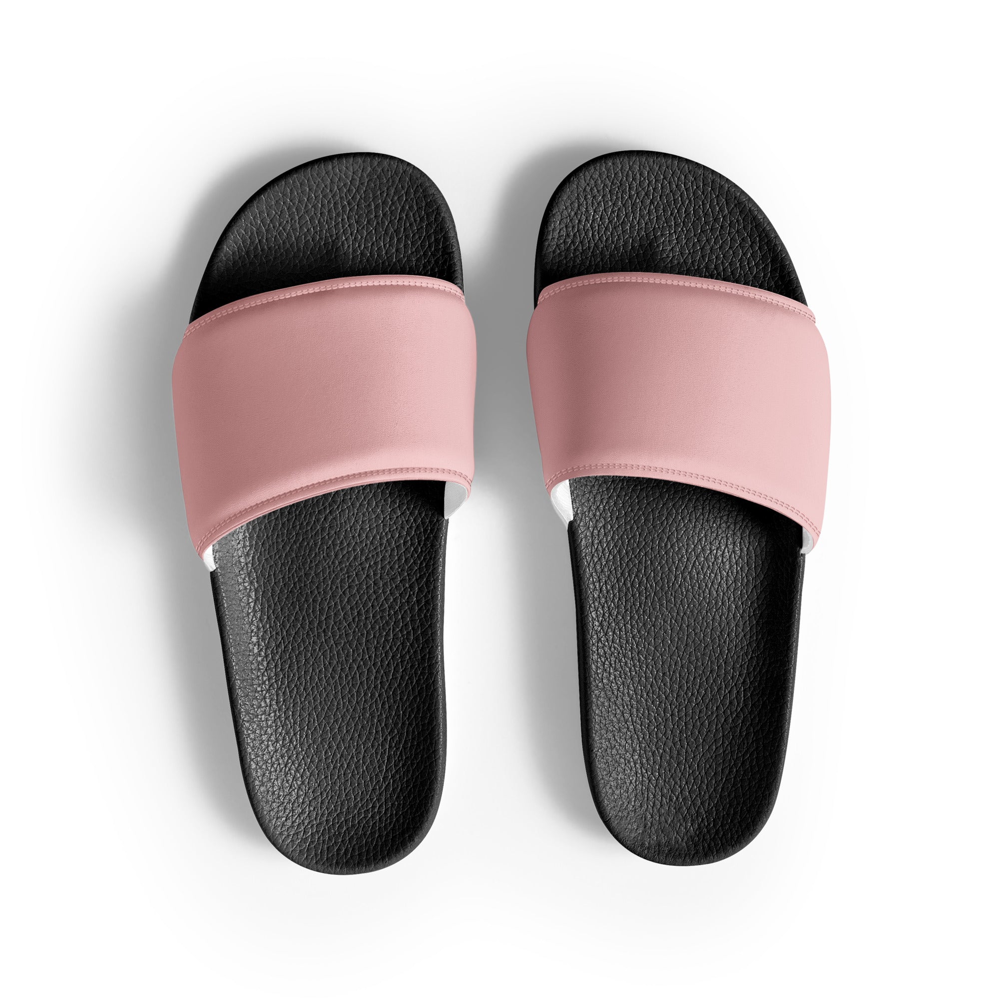 Baby Pink Color Men's Slides by Visual Verse - Image 1