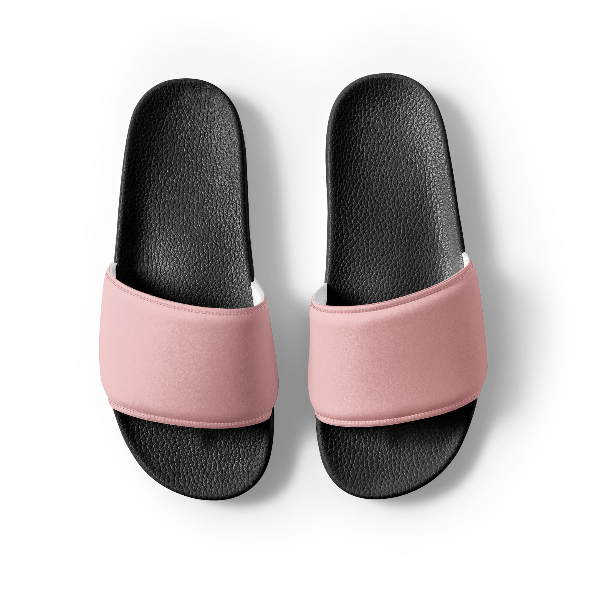 Baby Pink Color Men's Slides by Visual Verse - Image 2