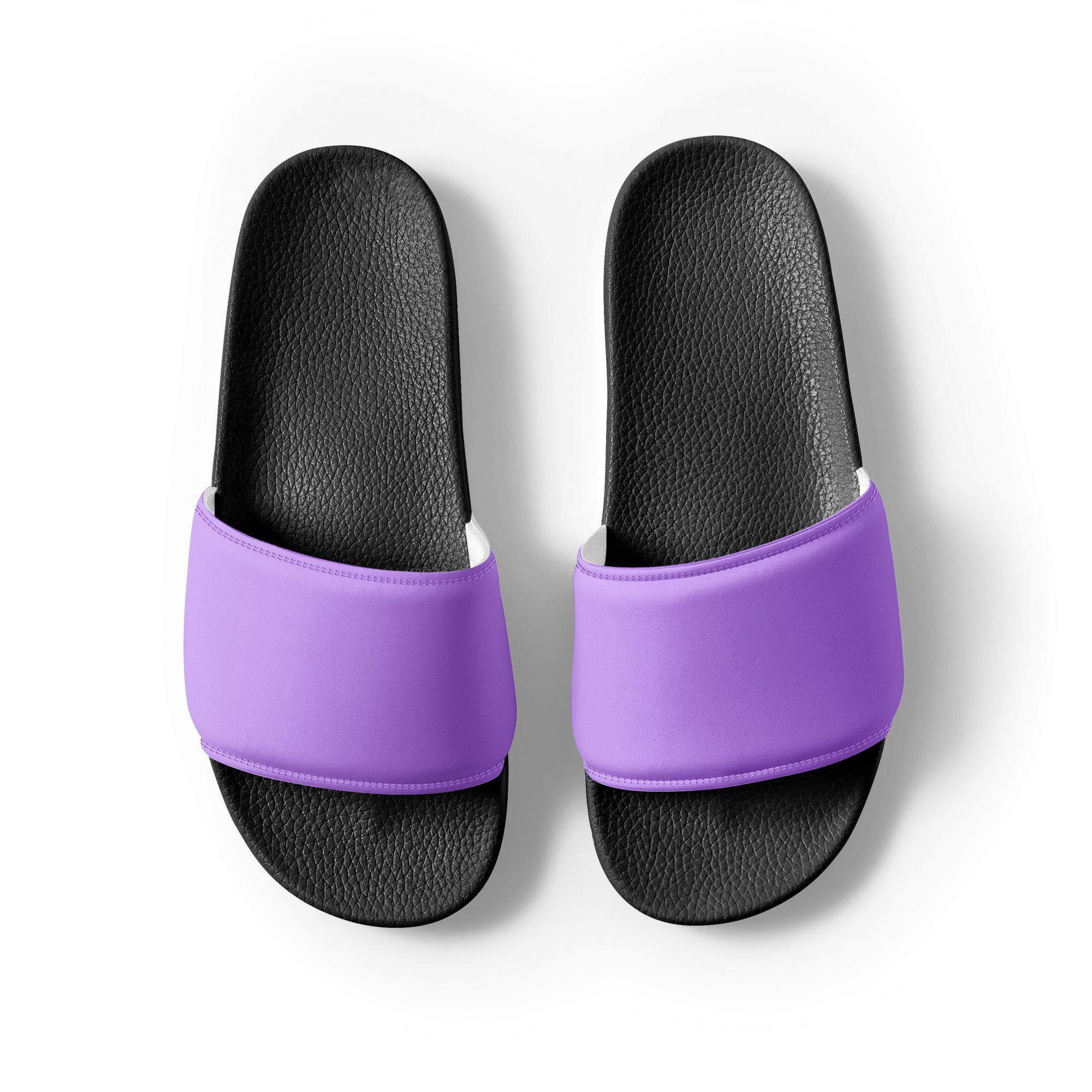 Baby Purple Color Men's Slides by Visual Verse - Image 2