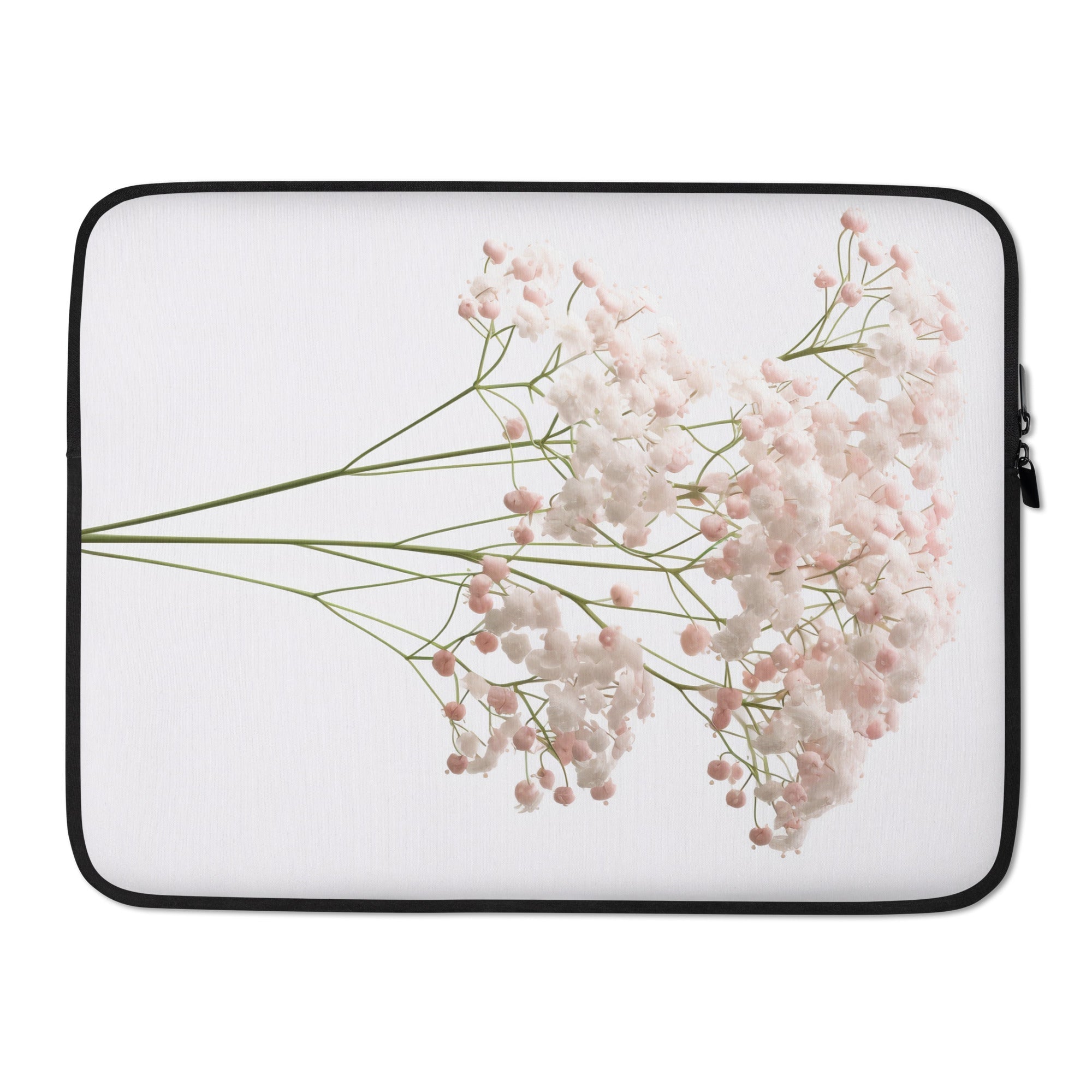 Babys Breath Flower Laptop Sleeve by Visual Verse - Image 1