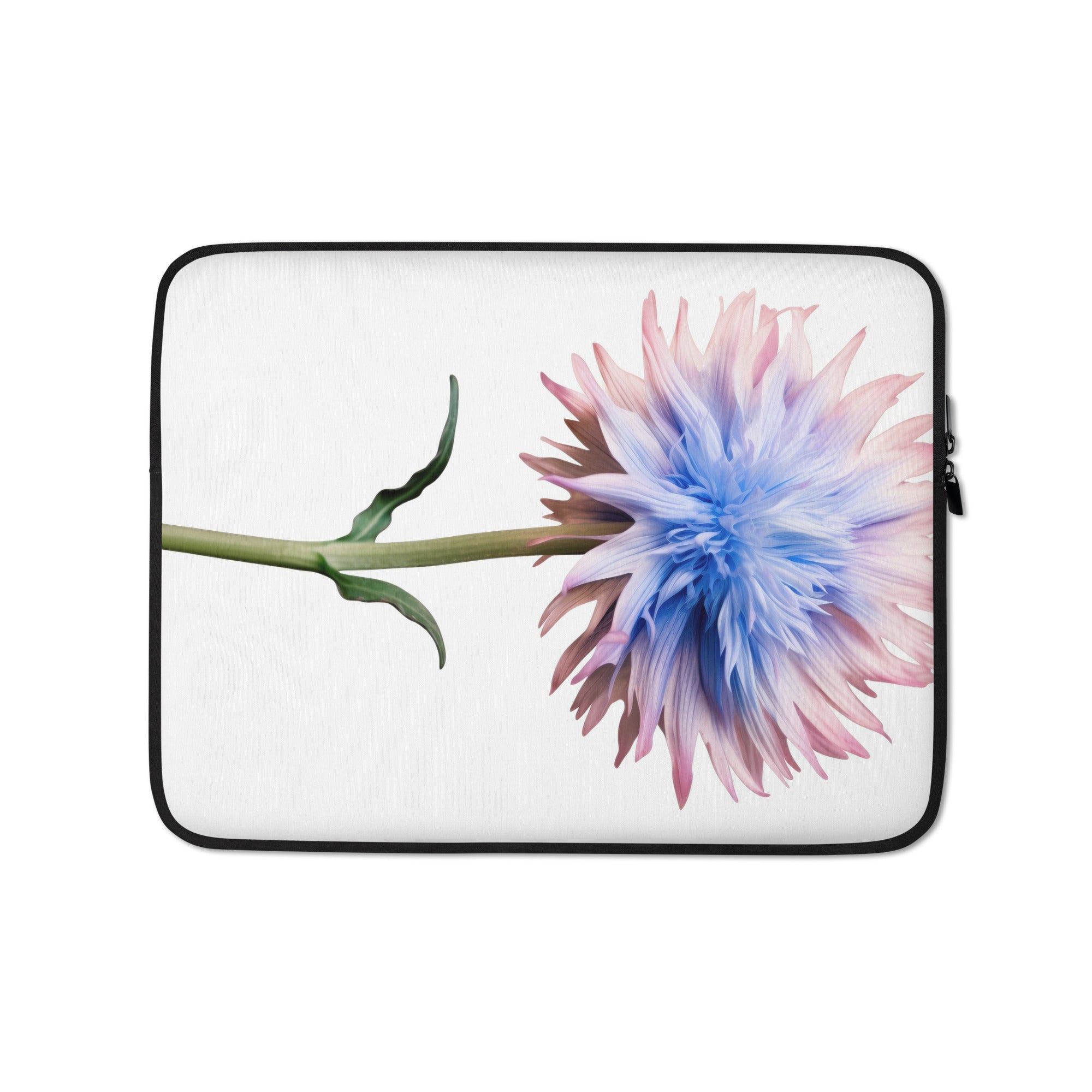 Bachelors Button Flower Laptop Sleeve by Visual Verse - Image 2