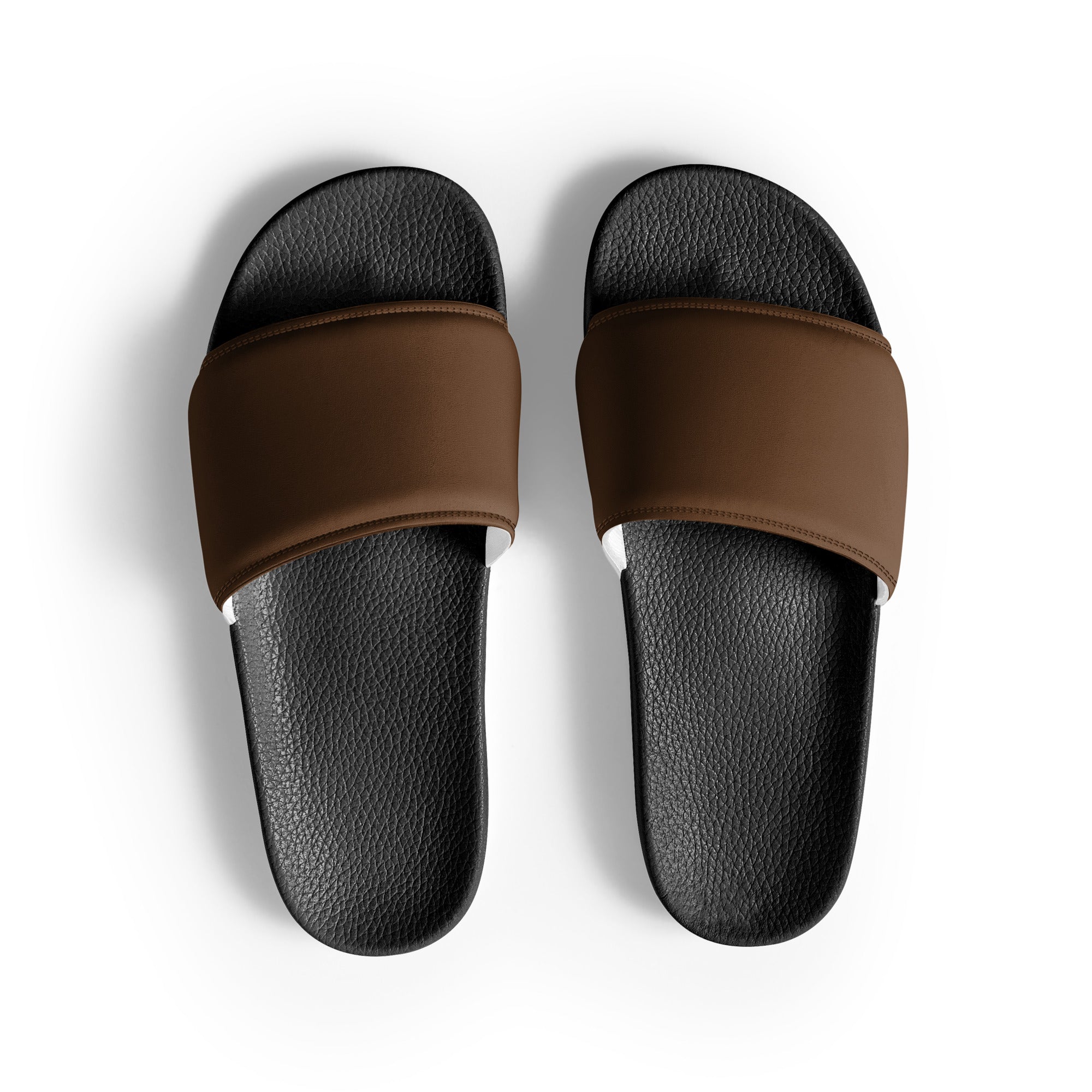 Baker’S Chocolate Color Men's Slides by Visual Verse - Image 1