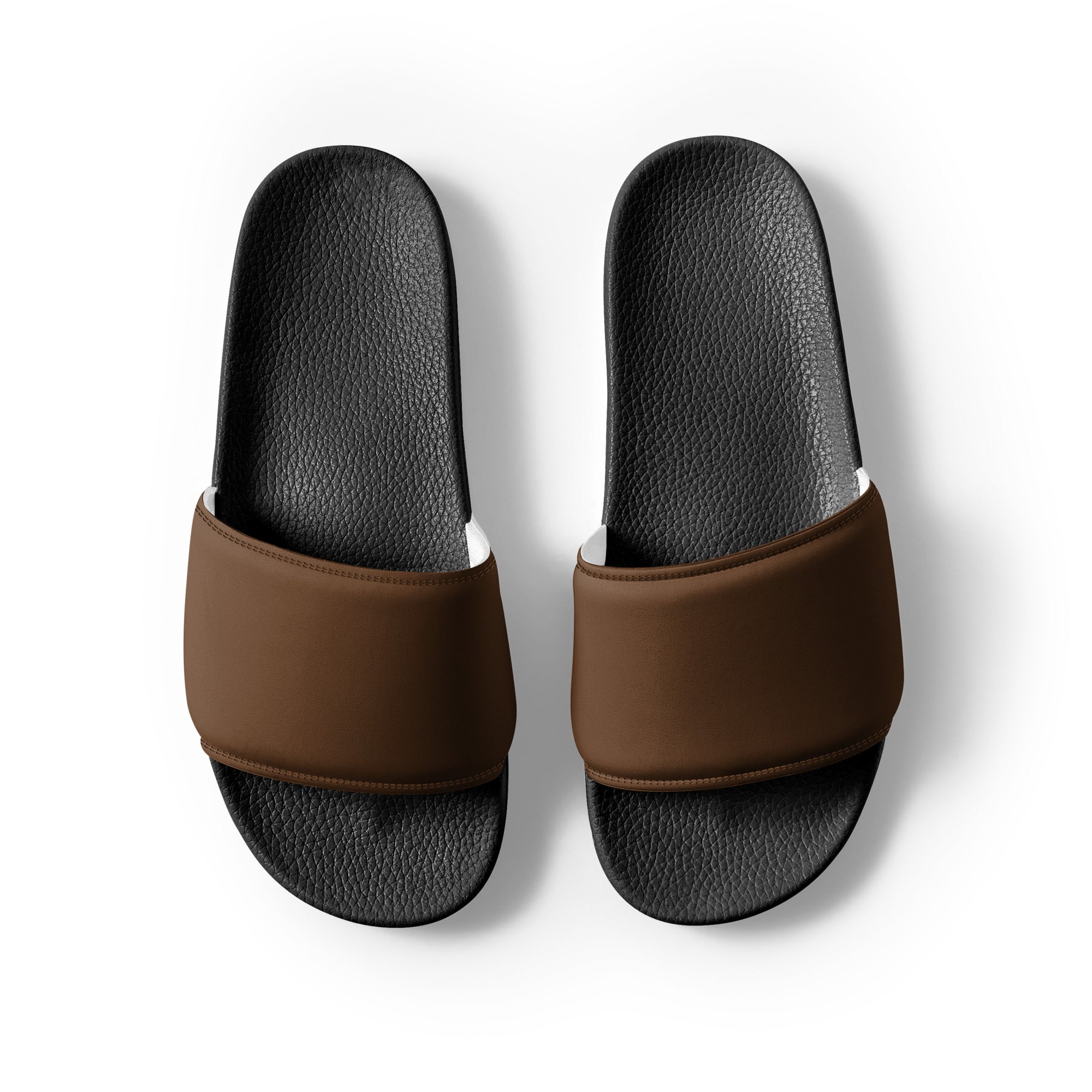 Baker’S Chocolate Color Men's Slides by Visual Verse - Image 2