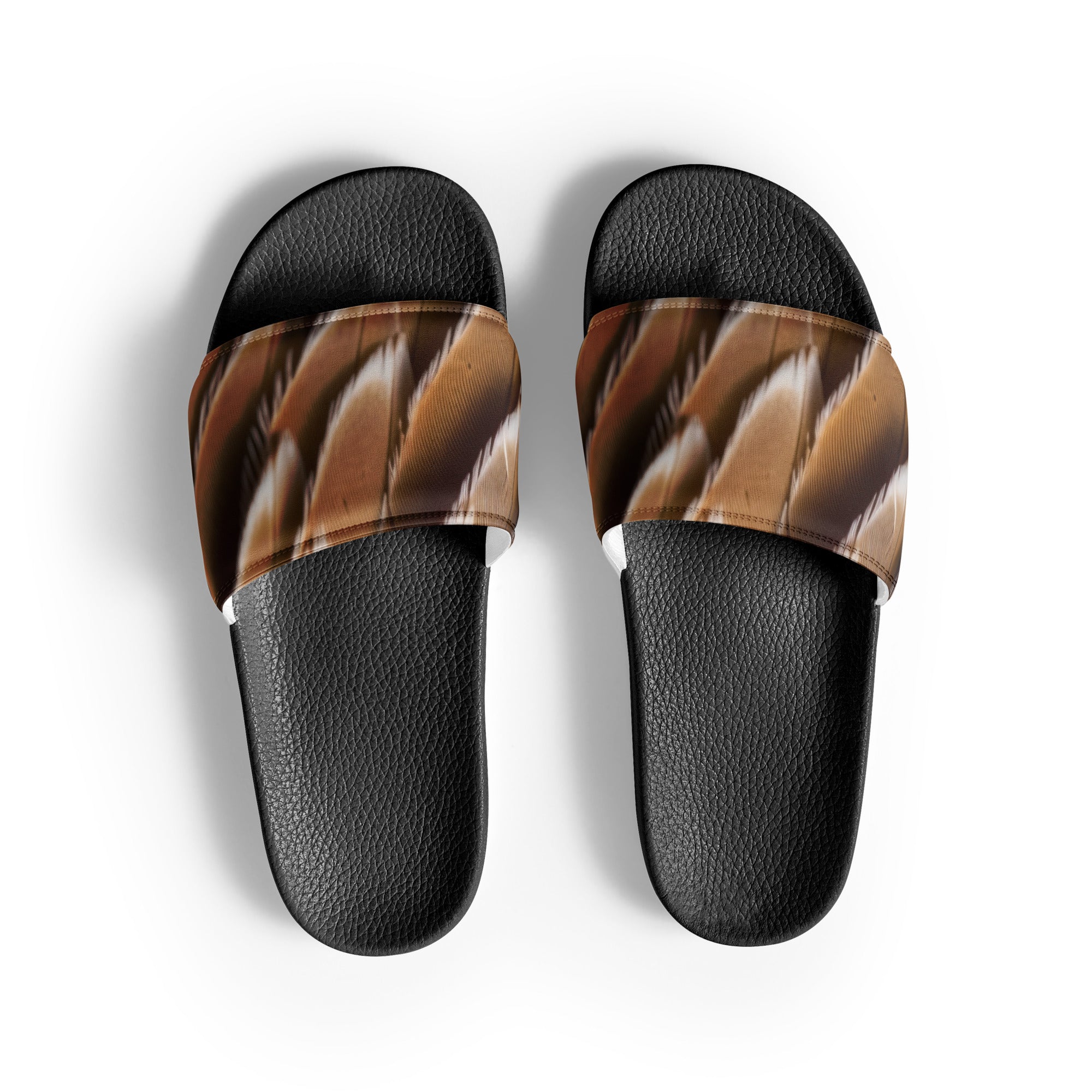 Bald Eagle Feather Men's Slides by Visual Verse - Image 1