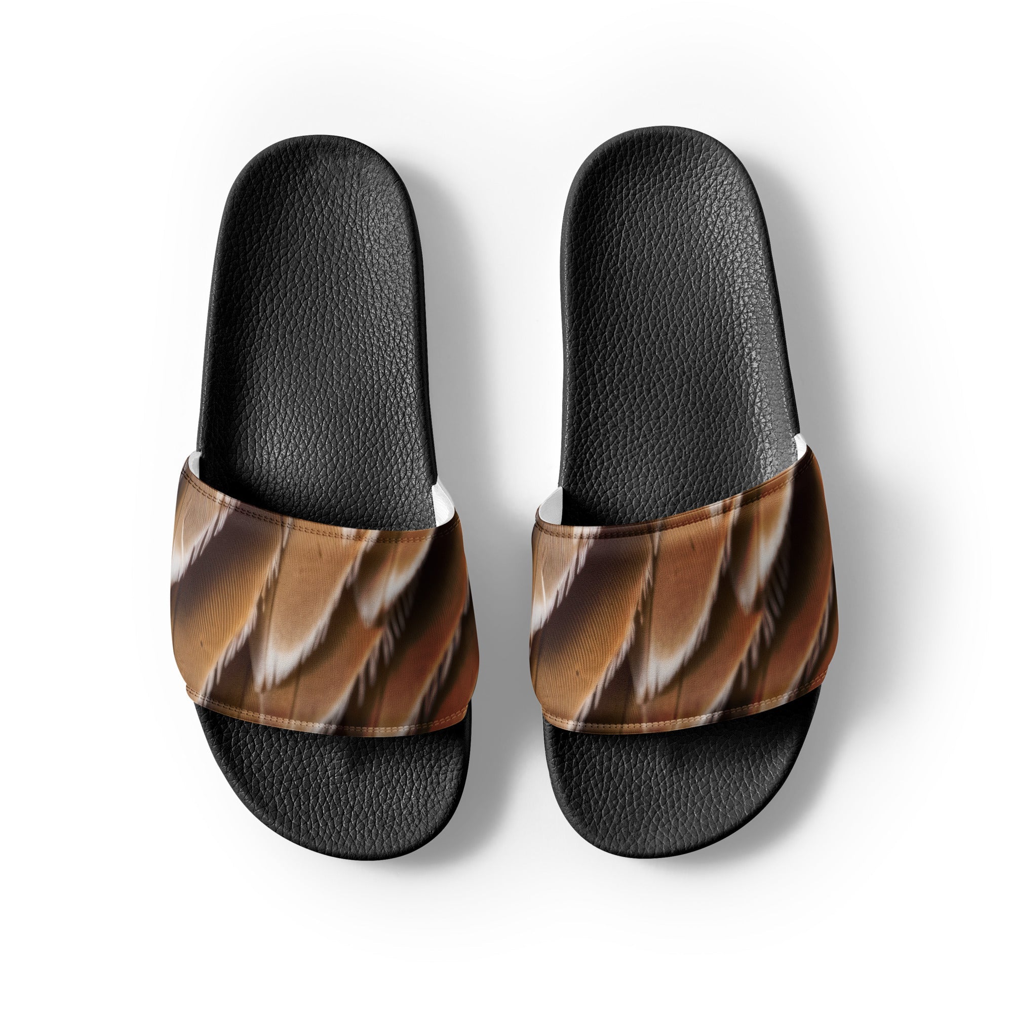 Bald Eagle Feather Men's Slides by Visual Verse - Image 2