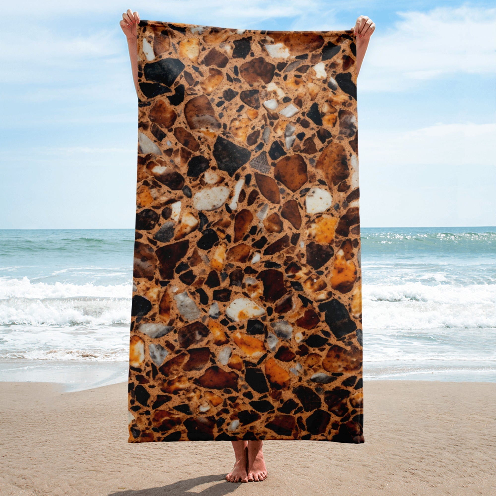 Baltic Brown Beach Towel by Visual Verse - Image 1