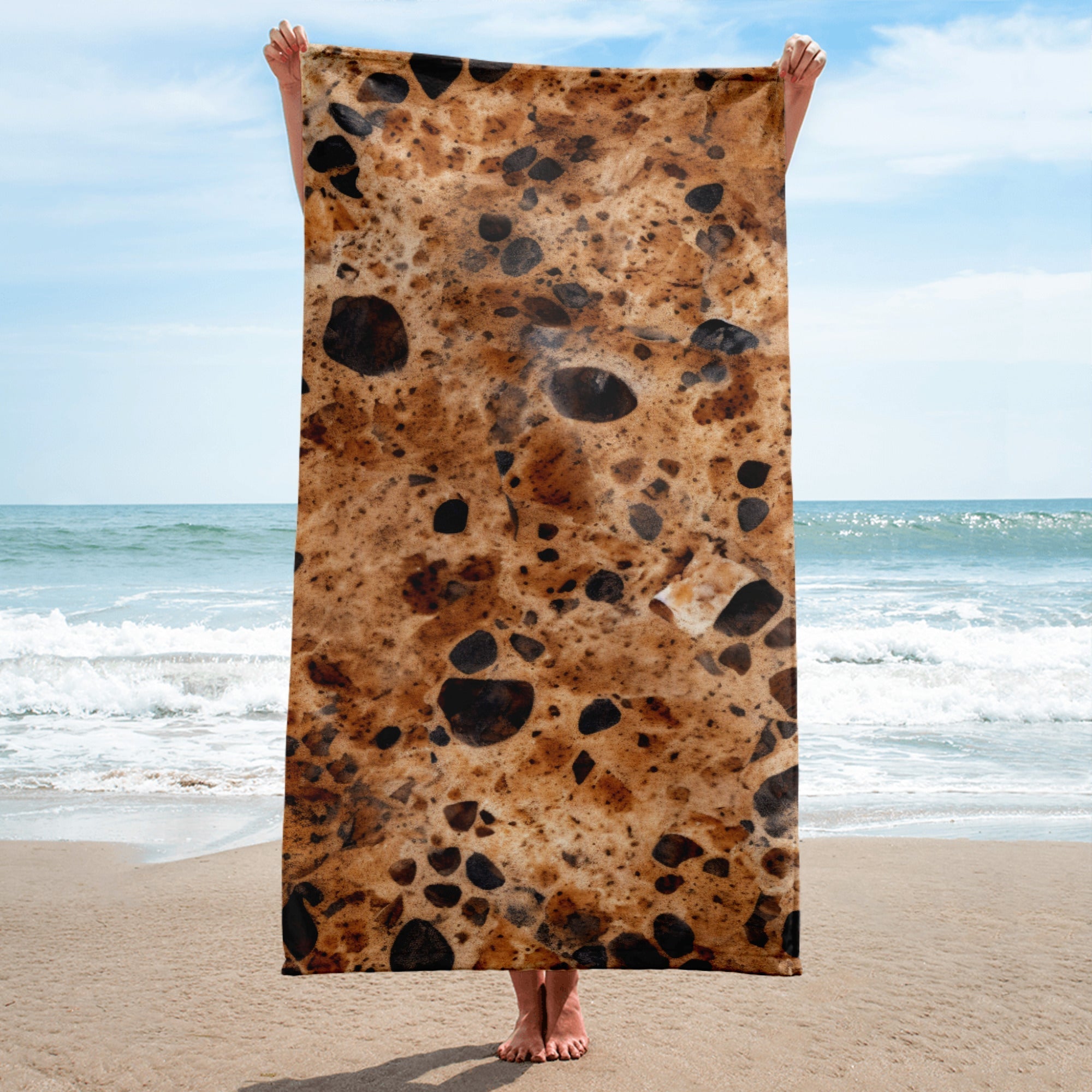 Baltic Brown Granite Beach Towel by Visual Verse - Image 1