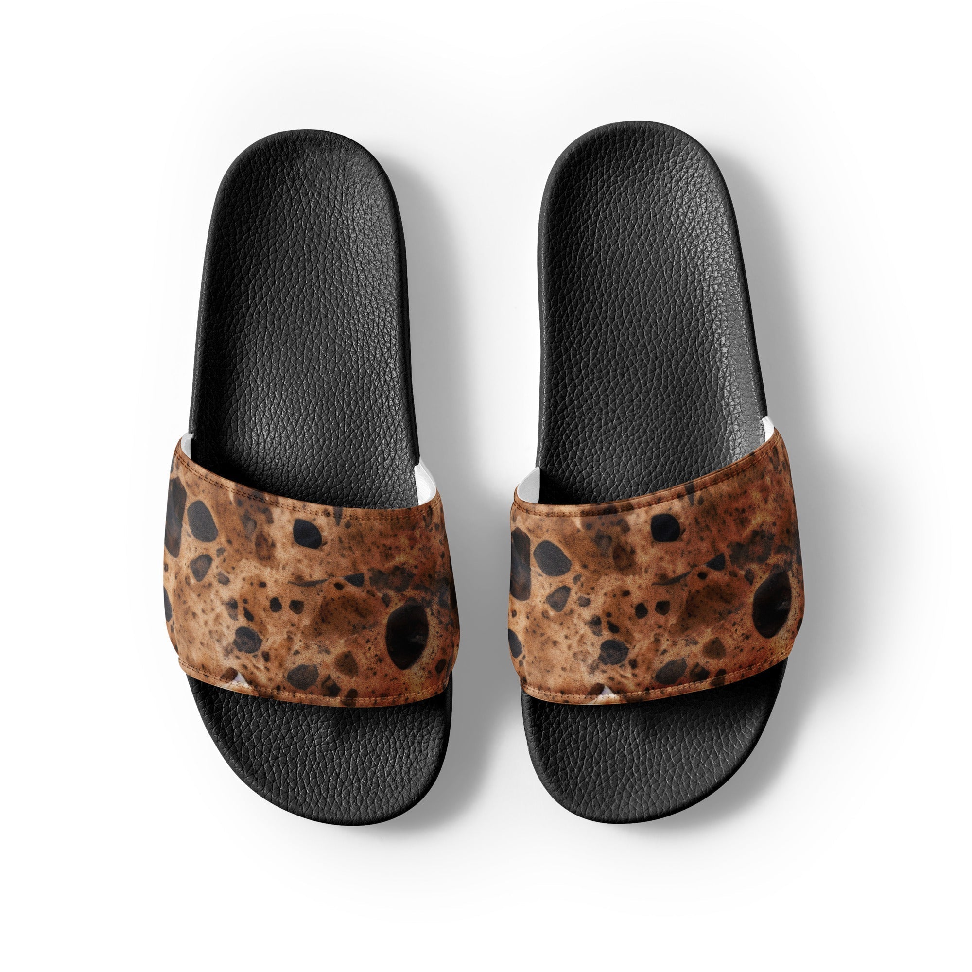 Baltic Brown Granite Men's Slides by Visual Verse - Image 2