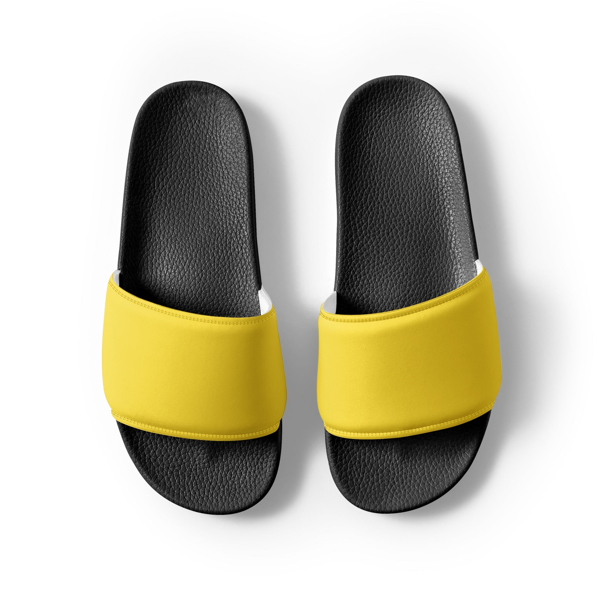 Banana Color Men's Slides by Visual Verse - Image 2