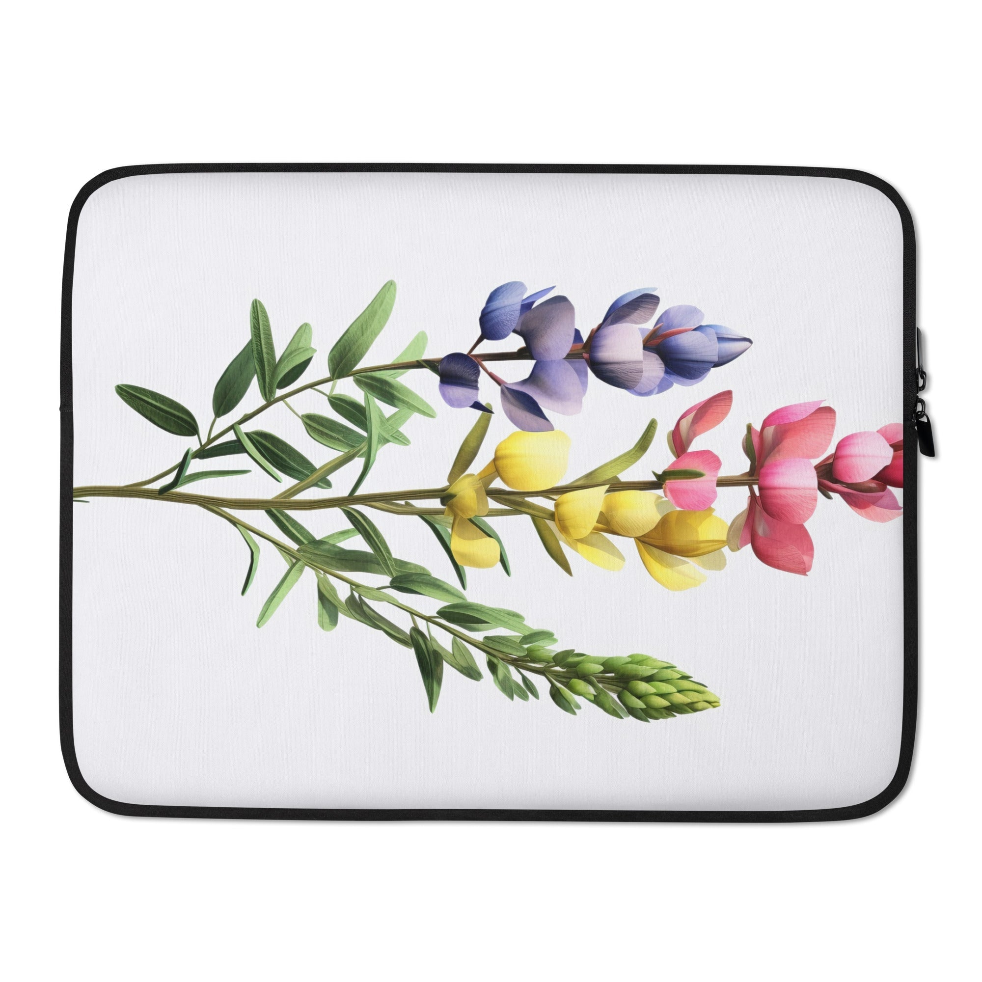 Baptisia Three Flower Laptop Sleeve by Visual Verse - Image 1