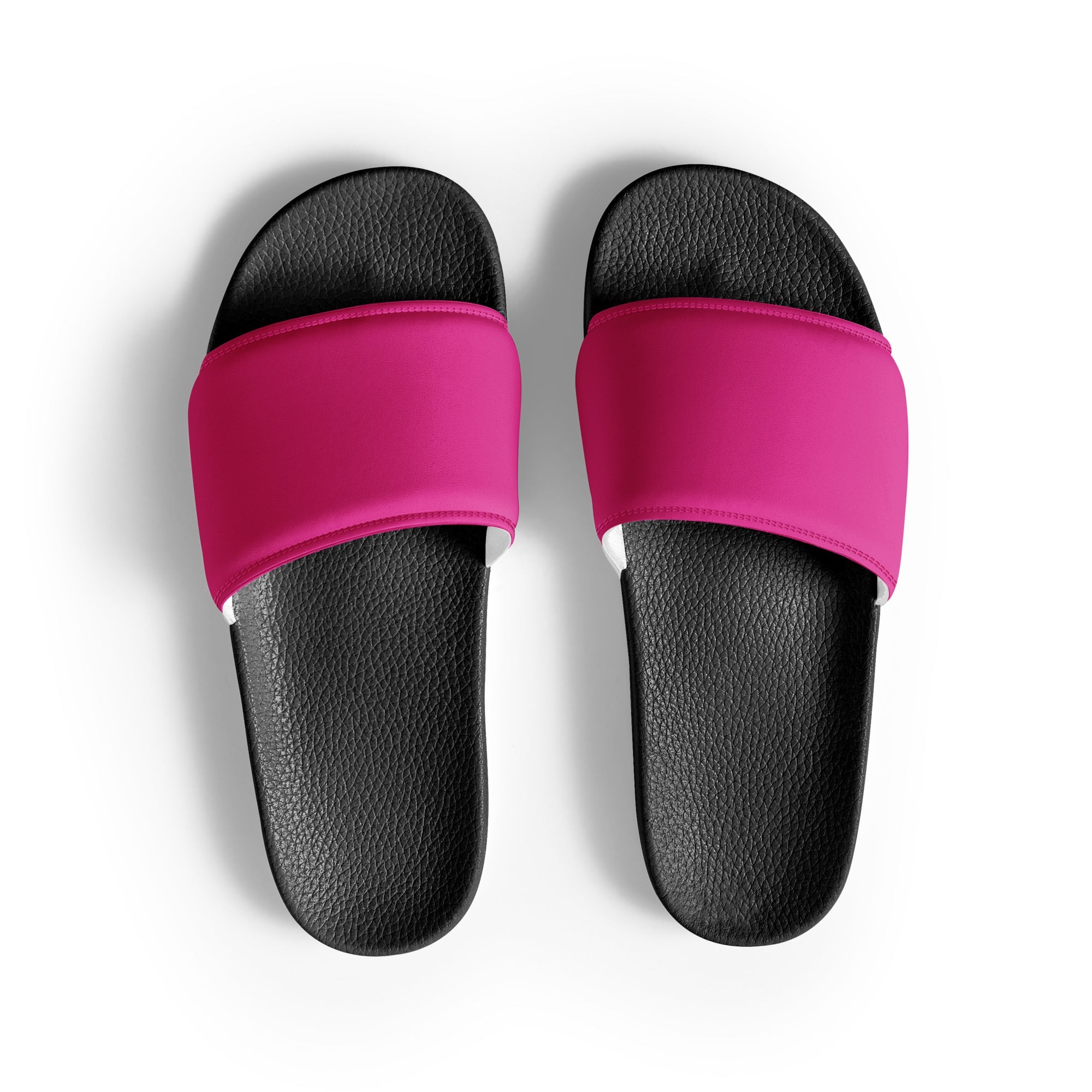 Barbie Pink Color Men's Slides by Visual Verse - Image 1