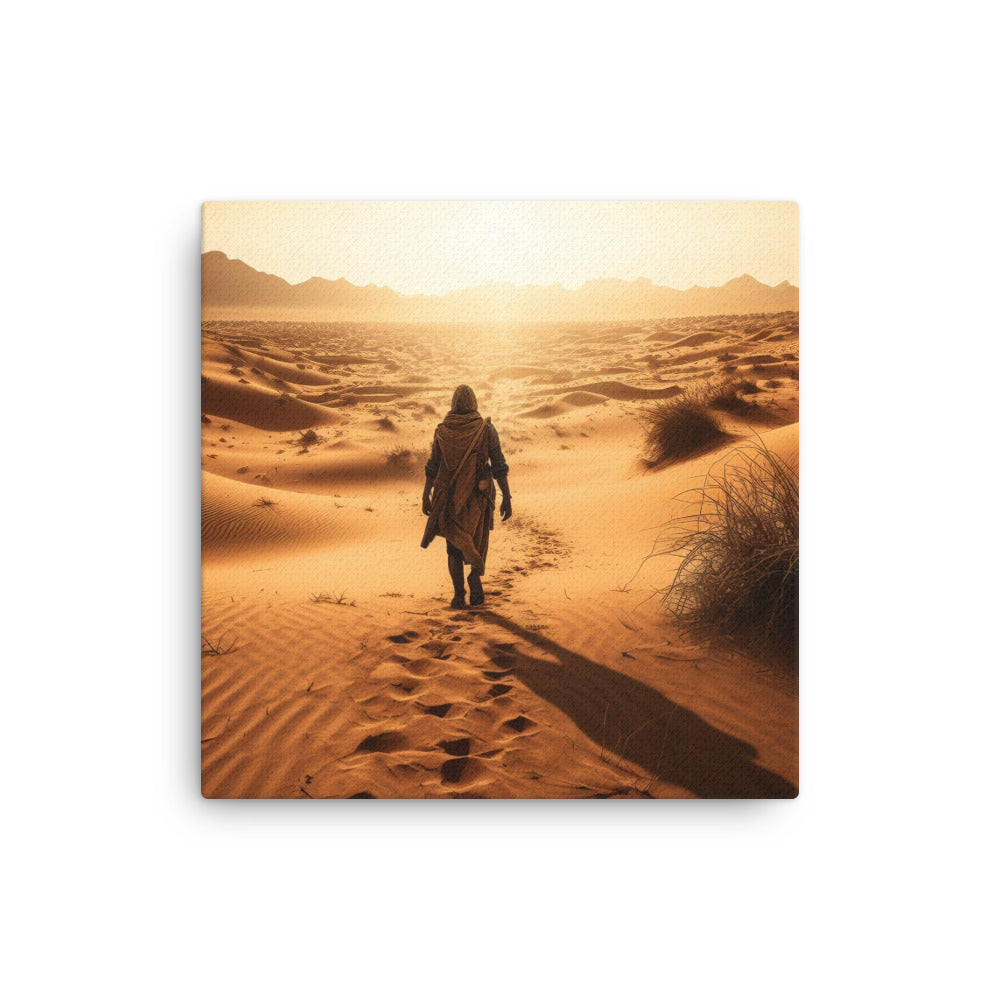 Barren Sun Trekking Adventure Canvas Art by Visual Verse - Image 1