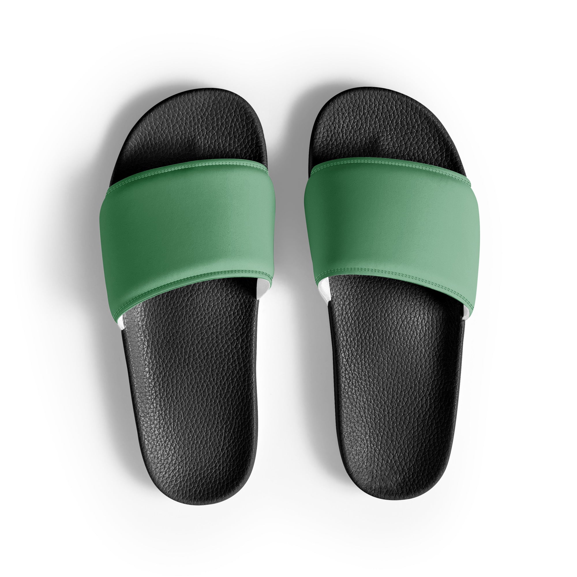 Bay Leaf Color Men's Slides by Visual Verse - Image 1